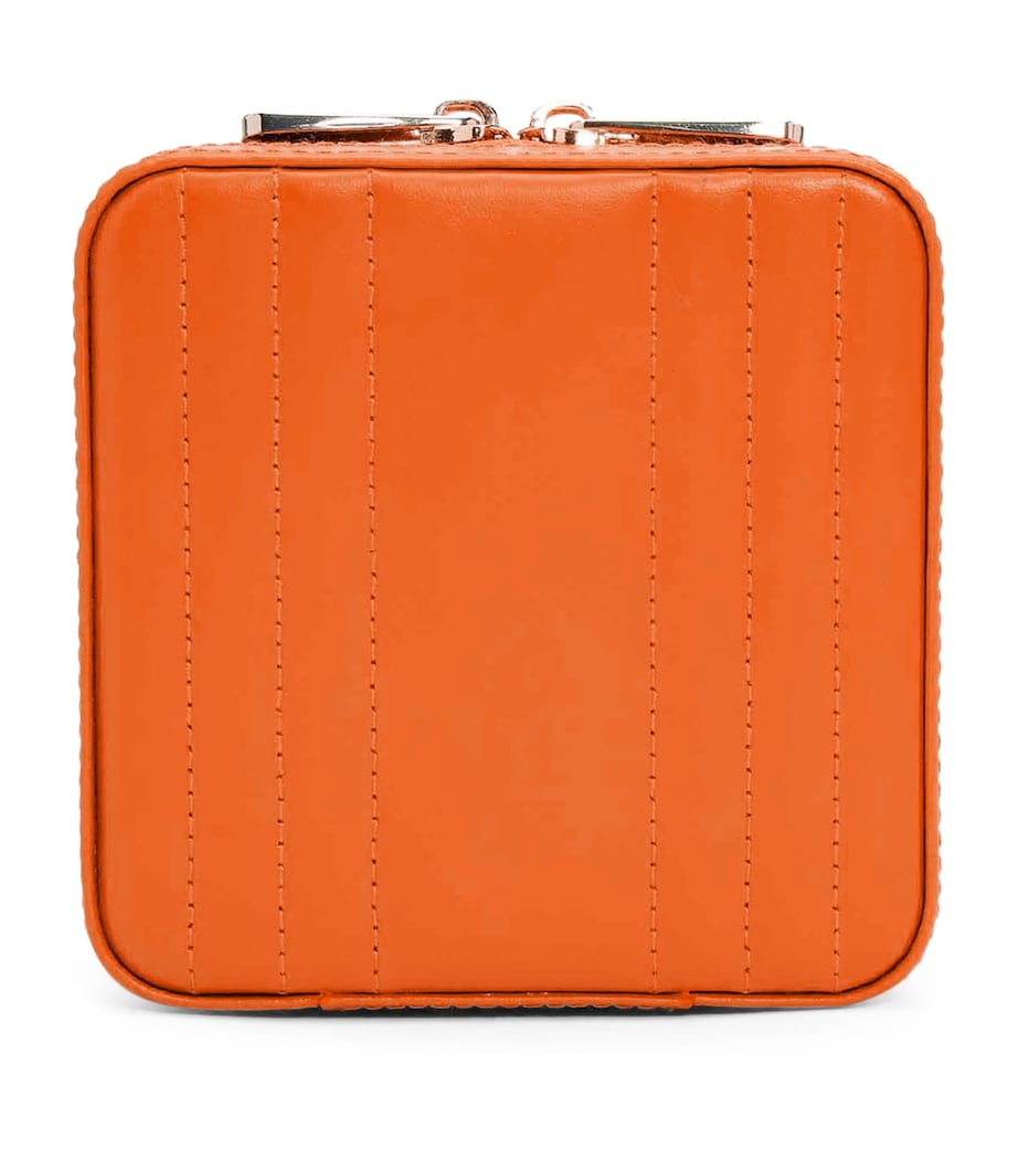 Small Leather Maria Jewellery Case TANGERINE Image 2