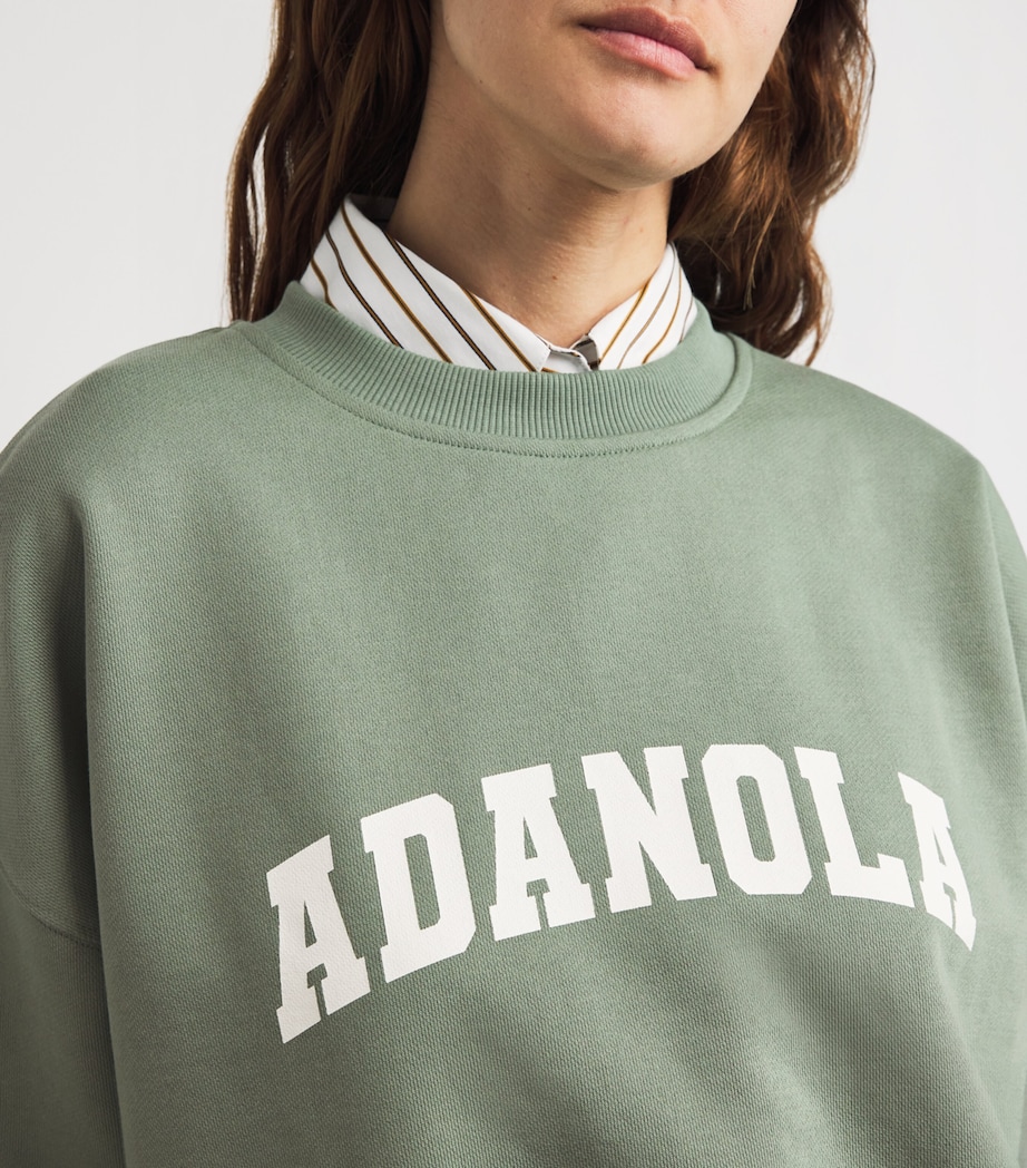Organic Cotton Varsity Sweatshirt EDEN GREEN/MRSHML Image 6