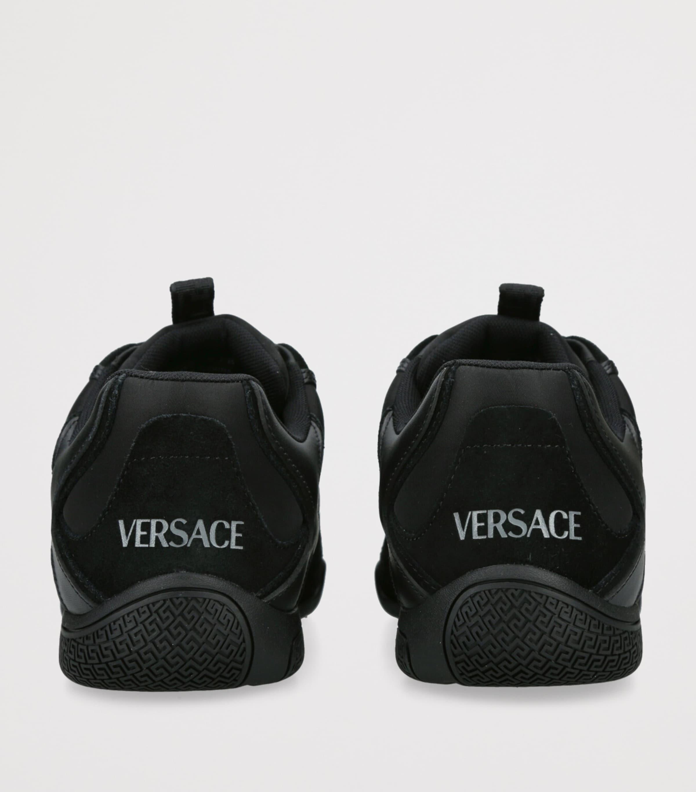 Versace Suede Low-Top Sneakers Black Image 2