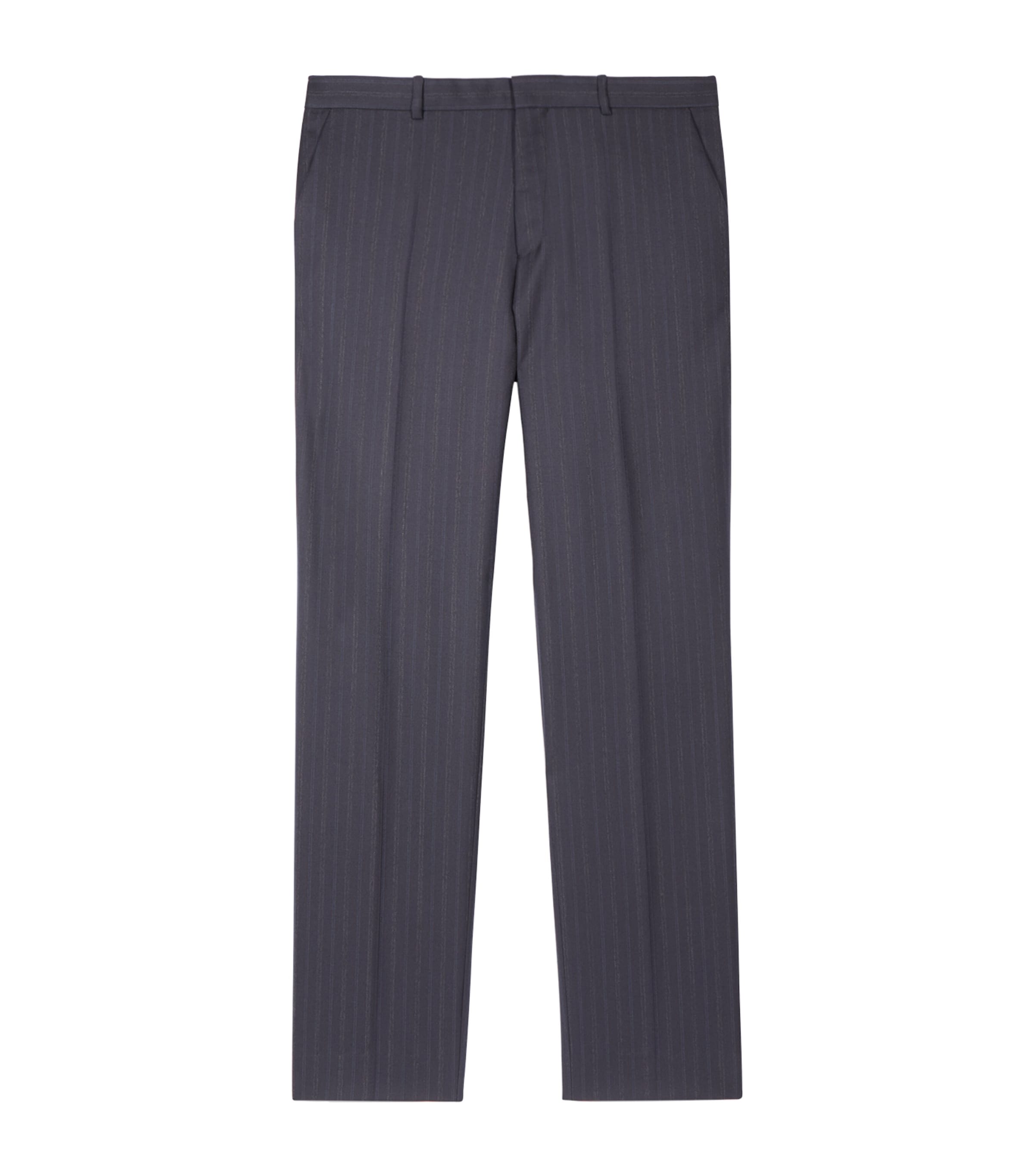 The Kooples Wool Striped Suit Trousers In Navy