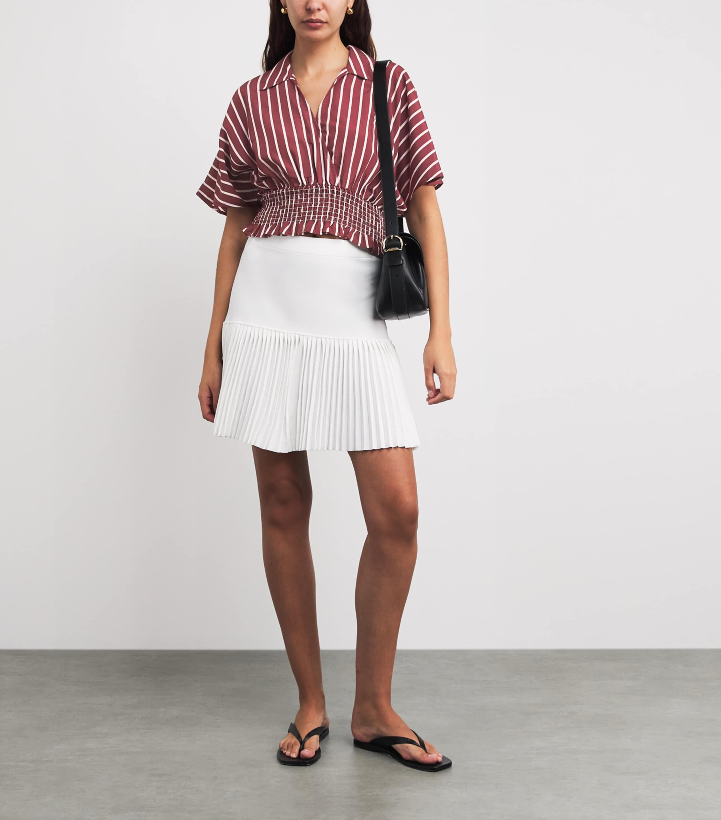 Claudie Pierlot Womens Stripe Crop Top Dual Color Image 2
