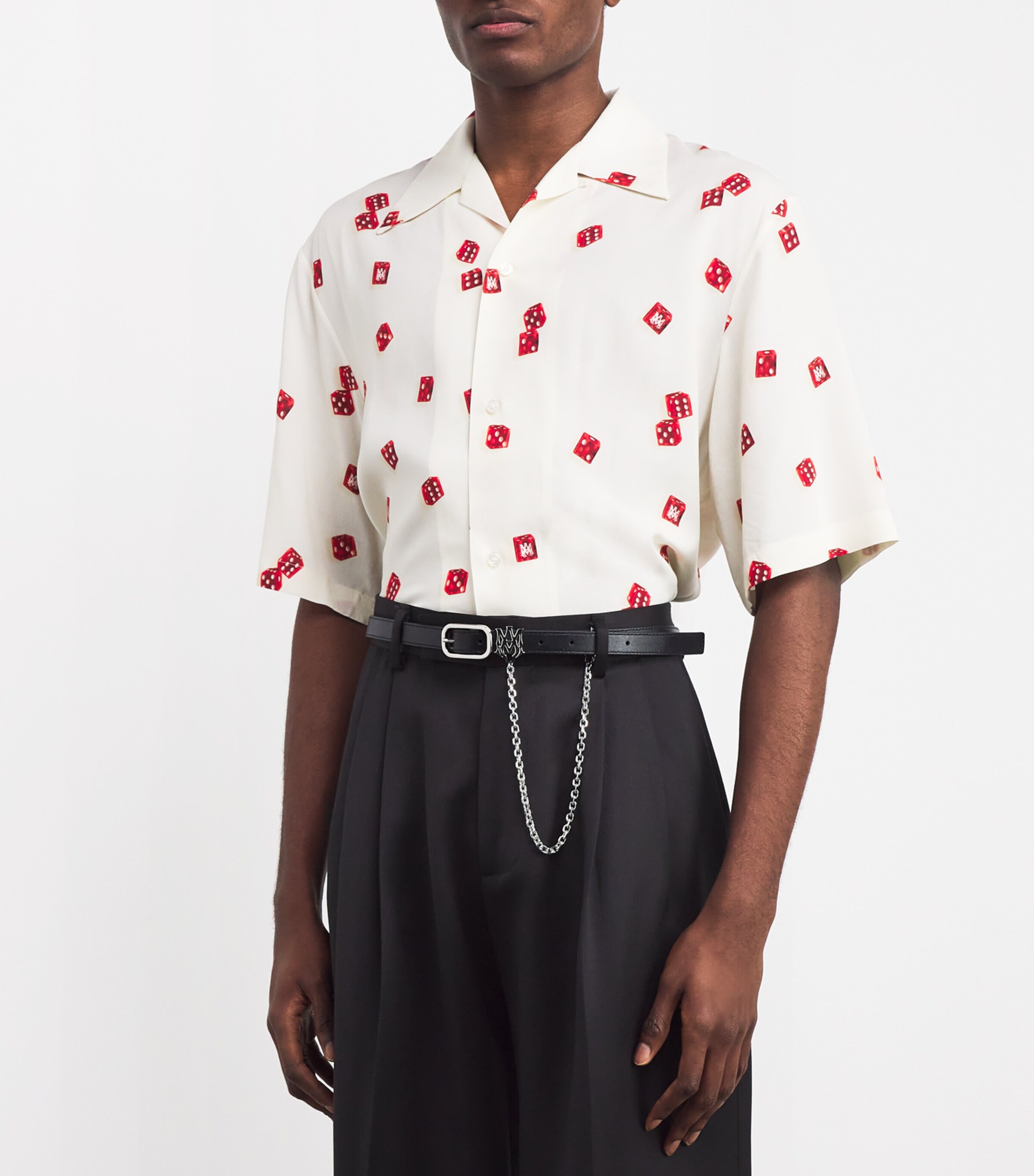 AMIRI Leather Chain Belt Black Nickel Image 4