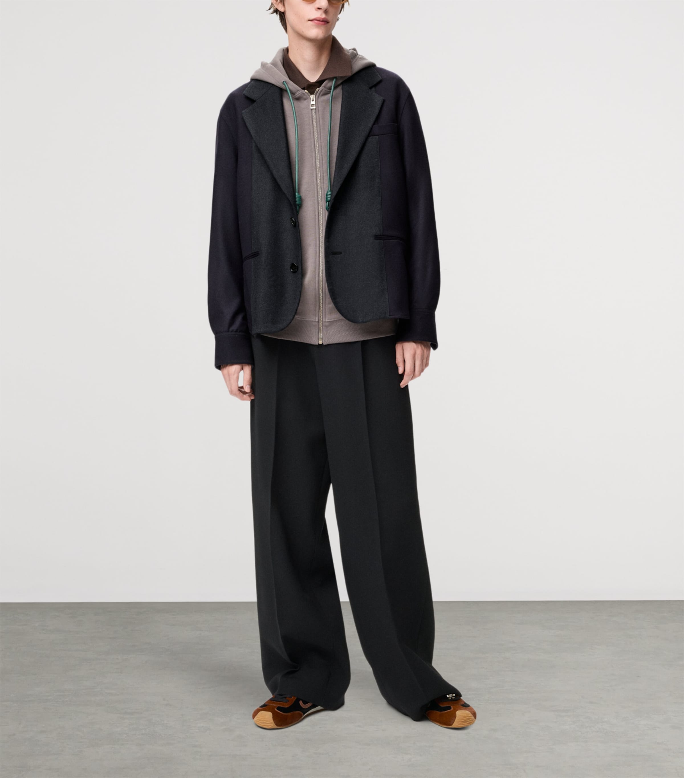 Wool-Blend Hybrid Blazer NAVY/GREY Image 2