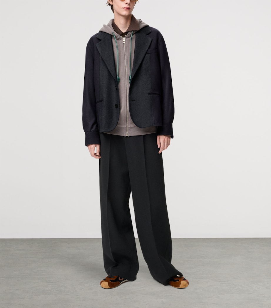 Wool-Blend Hybrid Blazer NAVY/GREY Image 2