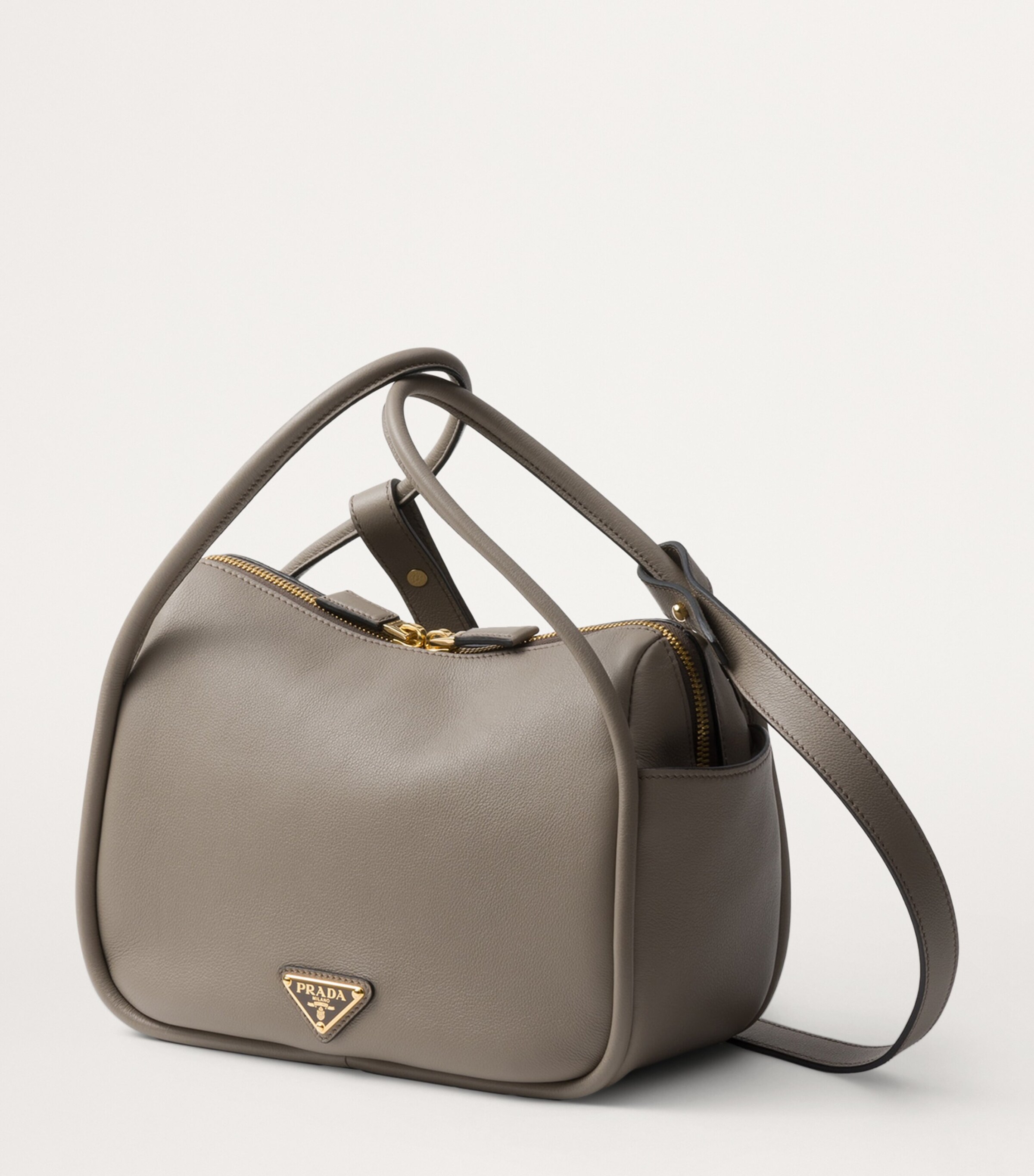 Leather Triangle Top-Handle Bag F03AN Image 3