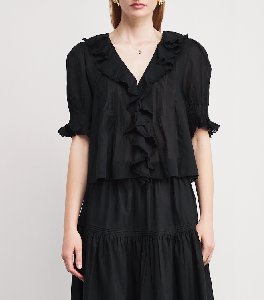 Organic Cotton Henri Blouse BLACK Image 3
