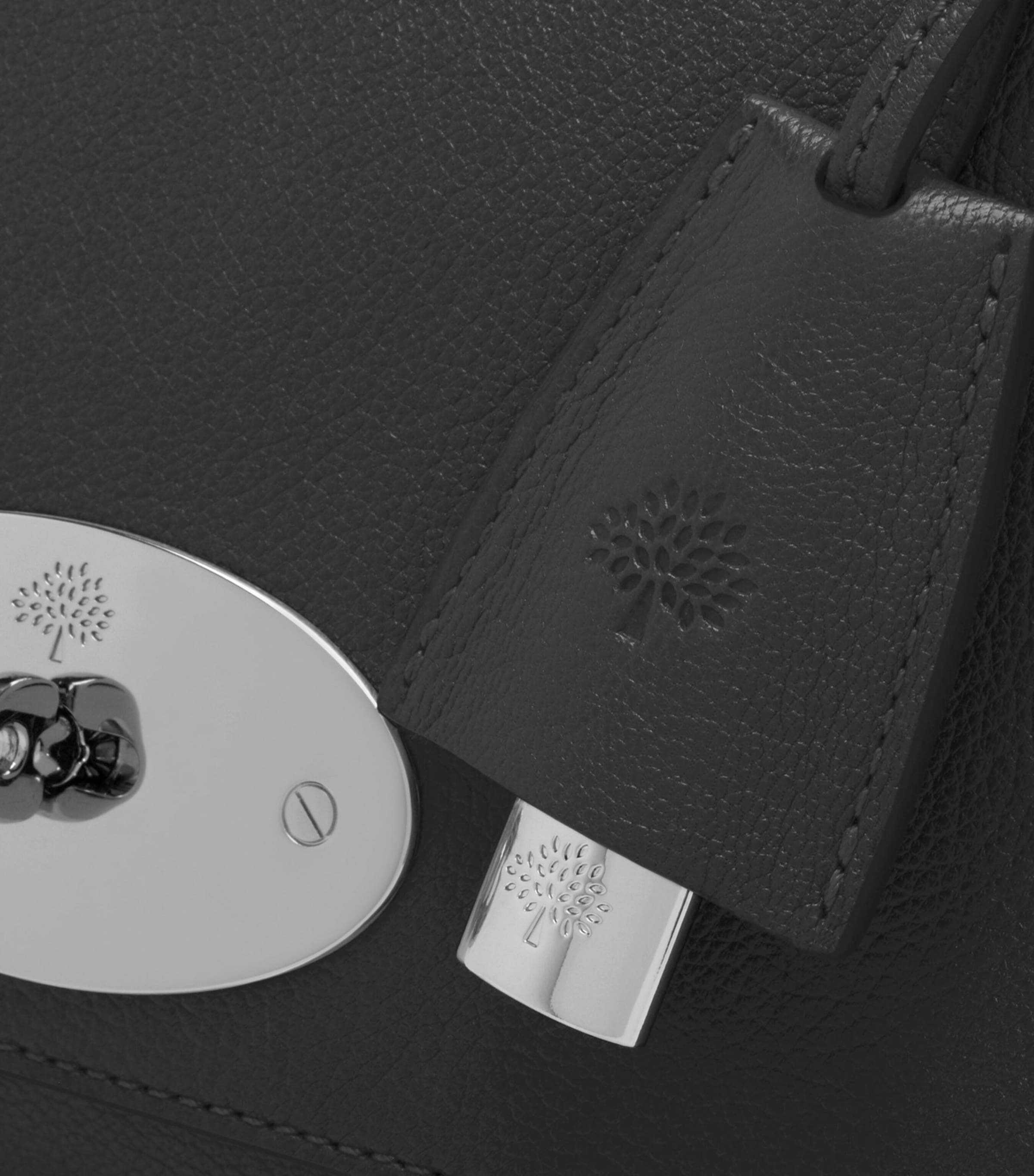 Leather Lily Shoulder Bag BLACK-SILVER TONED Image 8