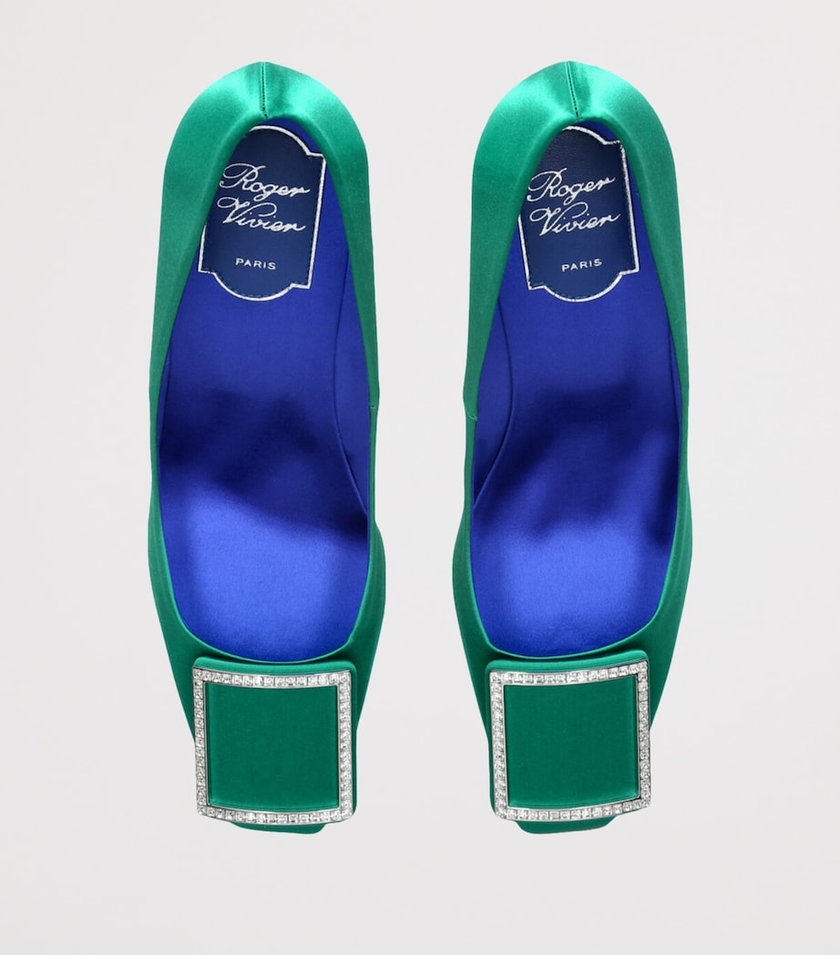 Roger Vivier Buckle-Detail Strass Trompette Pumps 70 Green Image 4