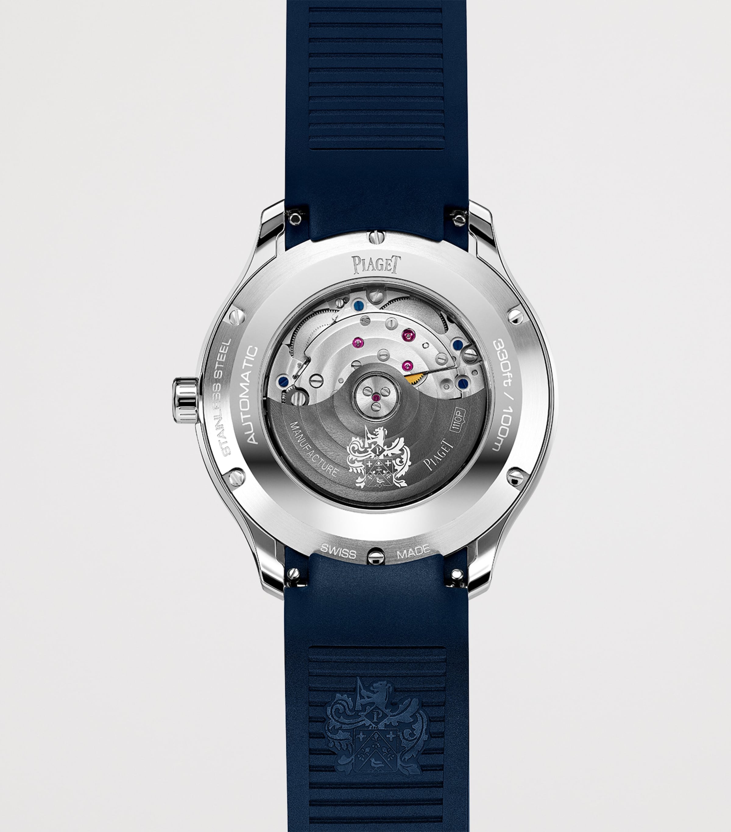 Piaget Stainless Steel Polo Signature Date Watch 42mm Blue Image 4