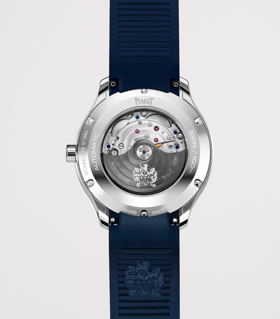 Piaget Stainless Steel Polo Signature Date Watch 42mm Blue Image 4