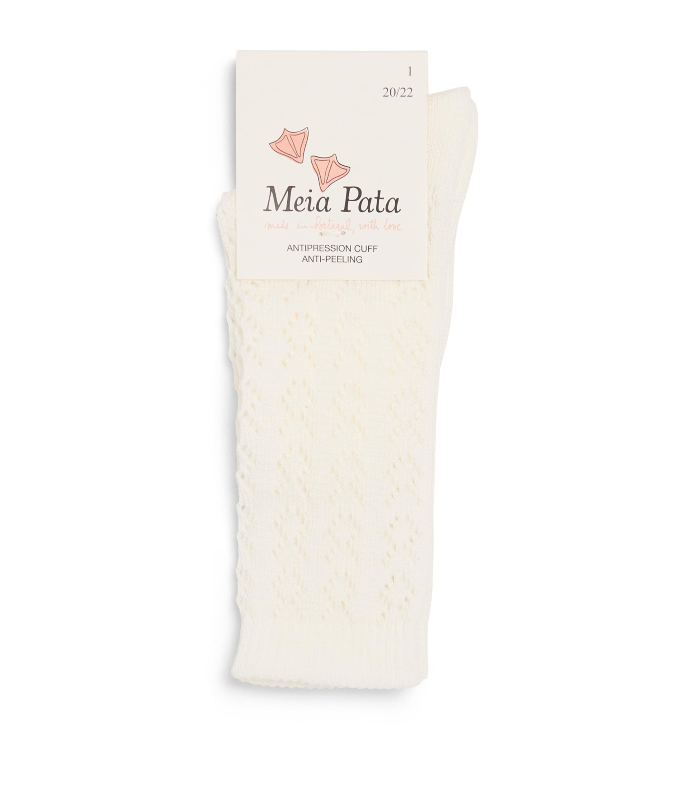 Meia Pata Cotton-blend Pointelle Knee-high Socks In Neutral