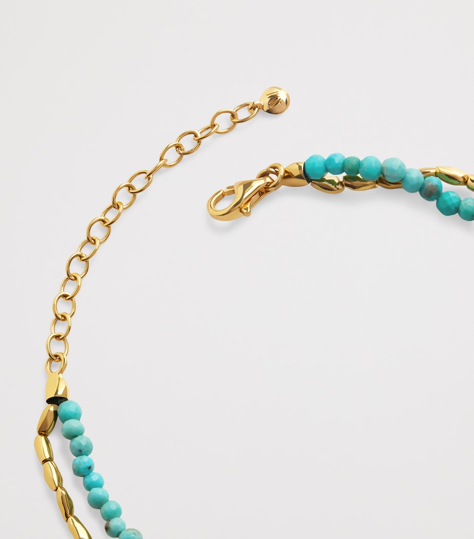 Gold Vermeil and Turquoise Mini Nugget Beaded Bracelet 18K GOLD VERMEIL Image 4