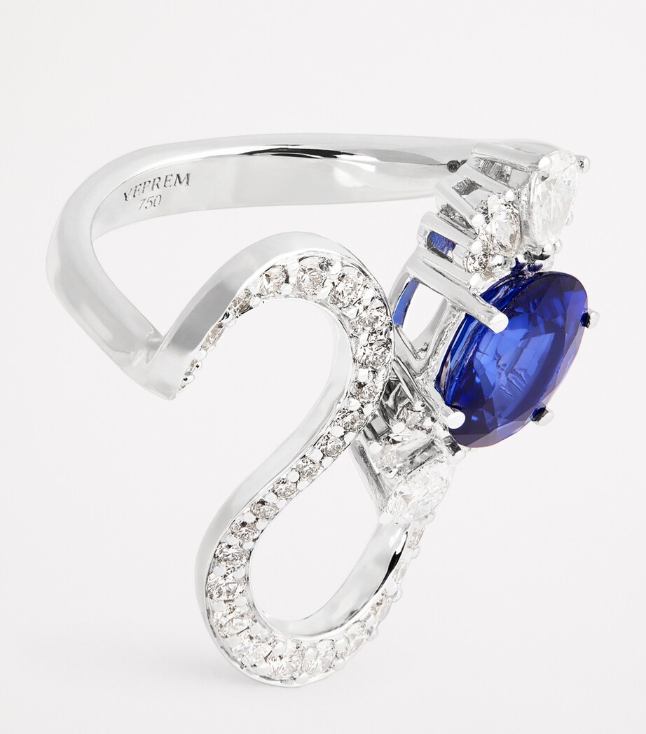 Yeprem White Gold, Diamond and Sapphire Reign Supreme Ring White Gold Image 4
