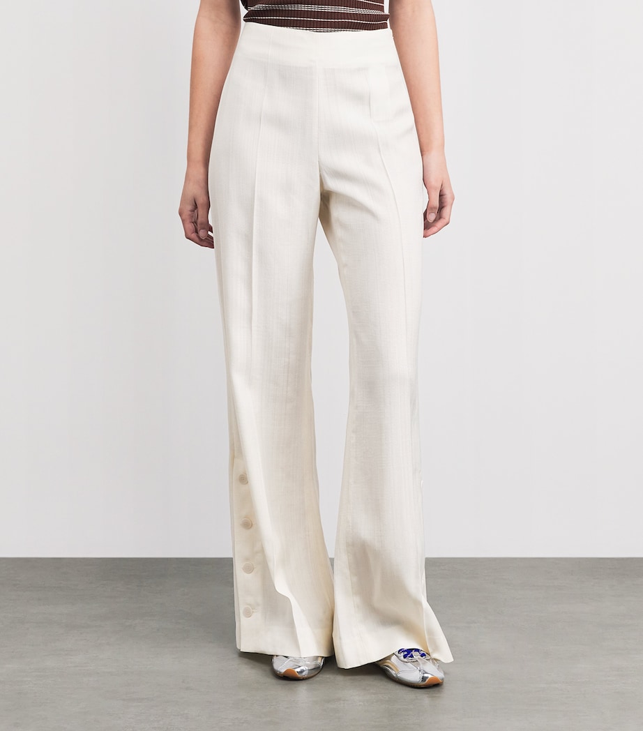 Sandro Paris Womens Flared Tailored Trousers Ecru Image 4