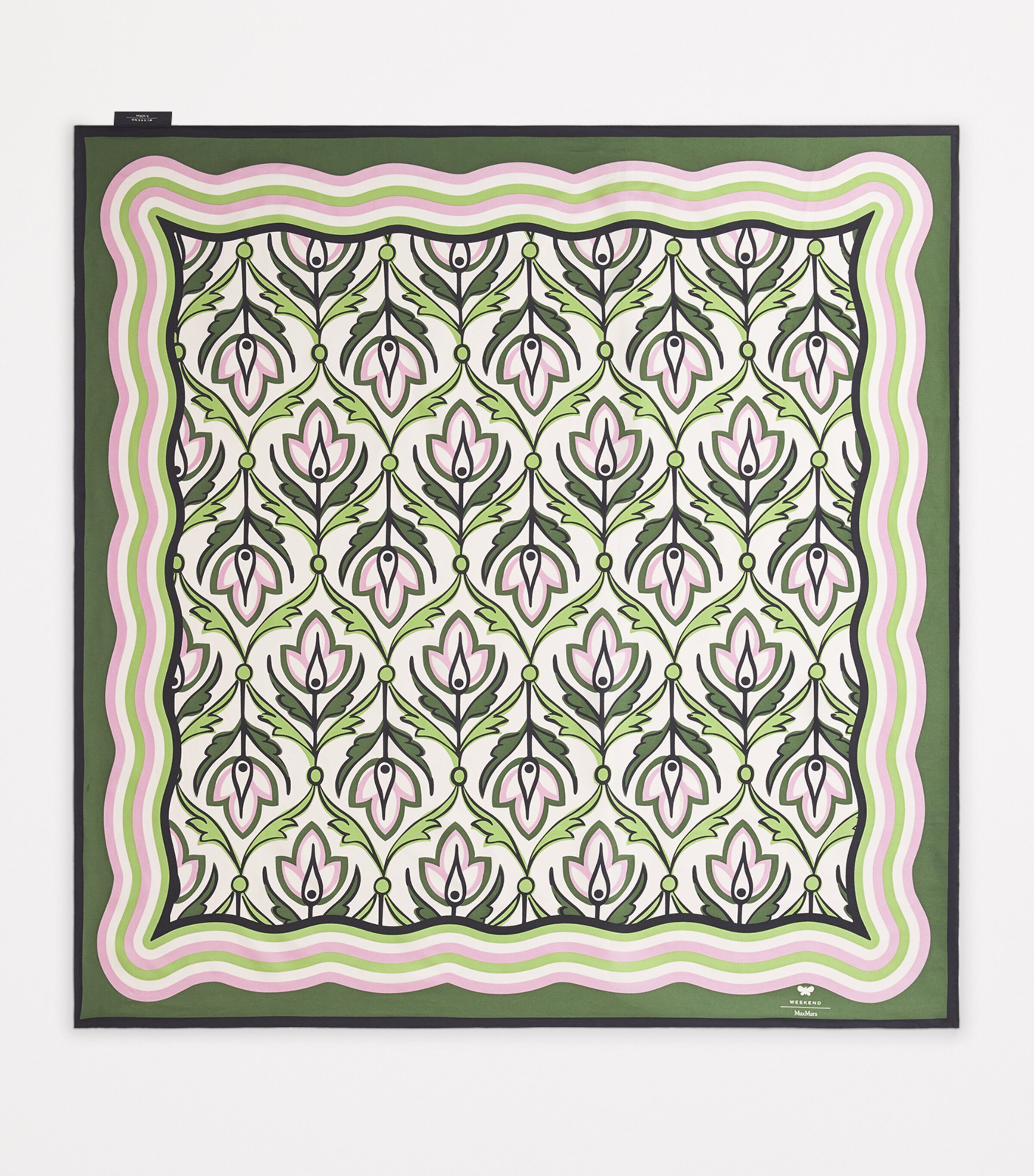 Silk Printed Square Scarf ANTIQUE ROSE Image 3