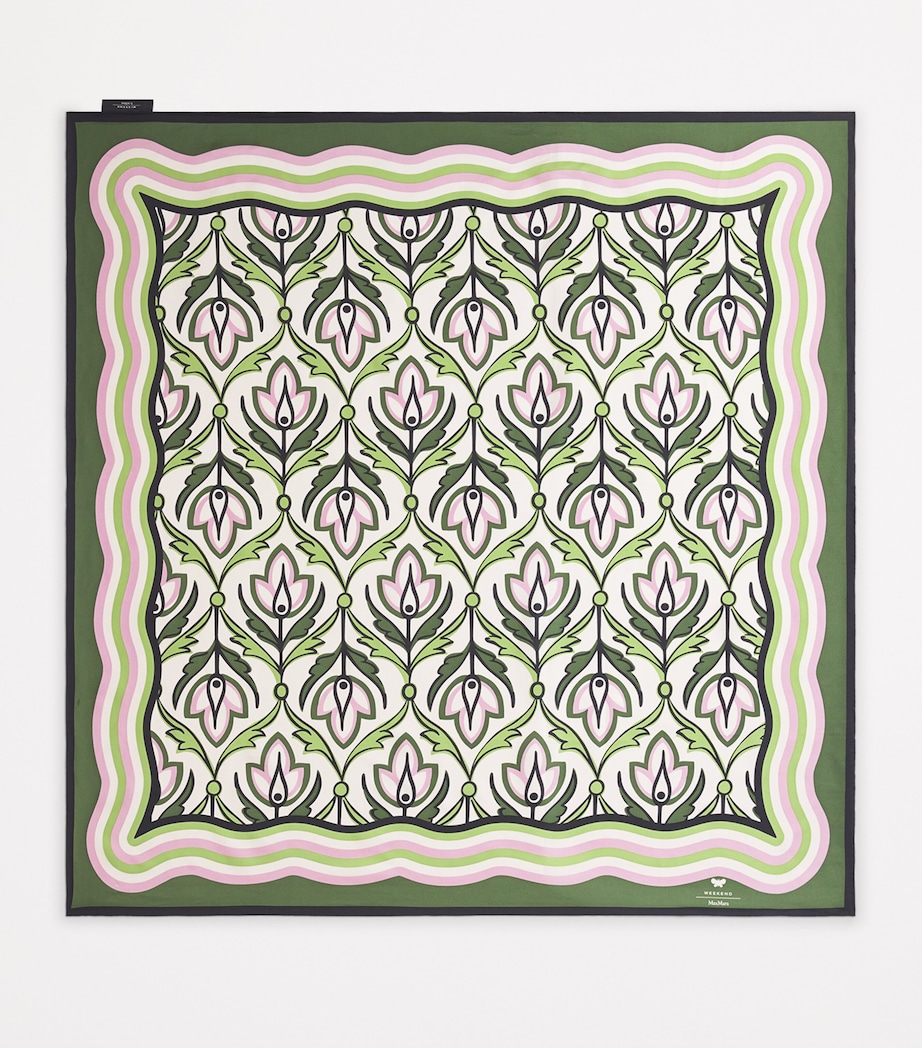 Silk Printed Square Scarf ANTIQUE ROSE Image 3