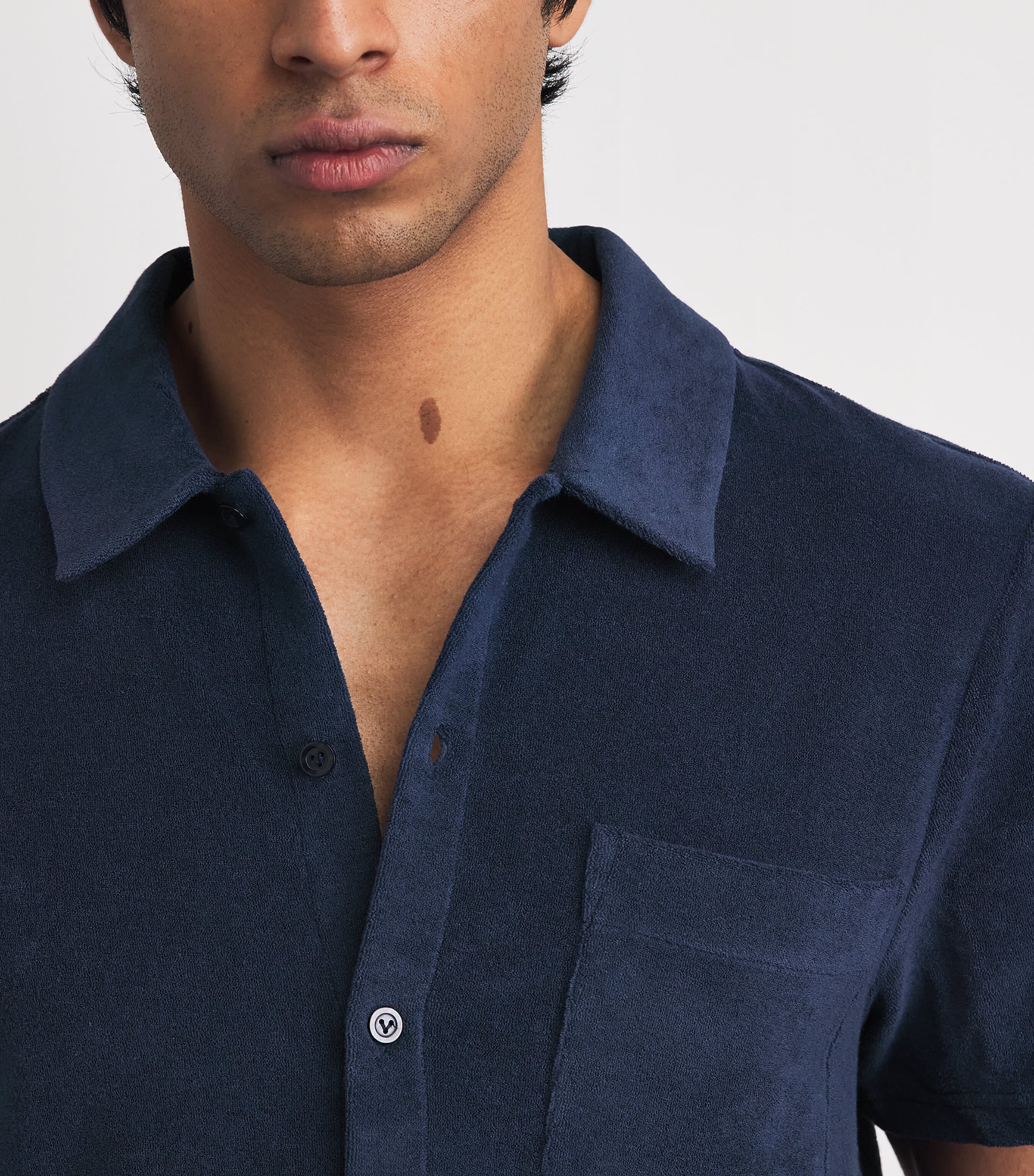 Vilebrequin Mens Organic Cotton Terry-Blend Charli Shirt Bleu Marine Image 3