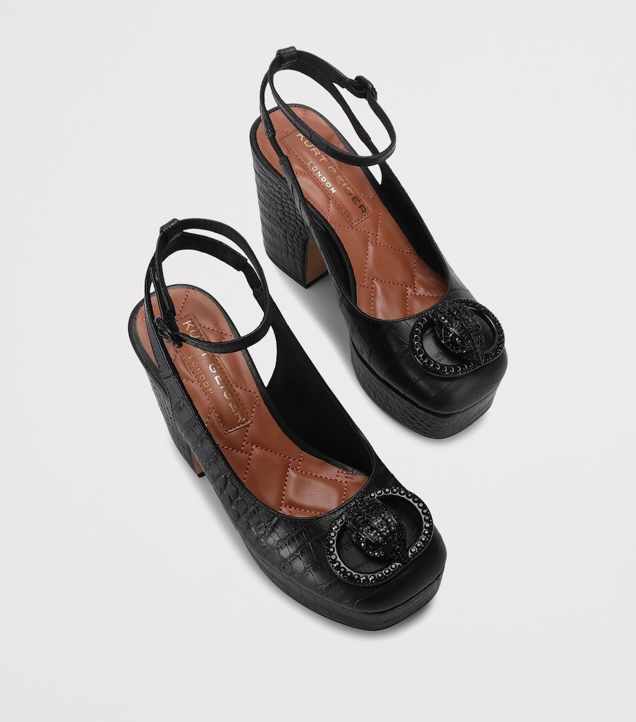 Kurt Geiger London Croc-Effect Chelsea Platform Pumps Black Image 4