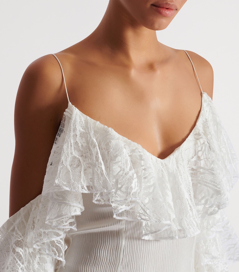 Silk Lace Mini Dress GDI BLANC/BLANC Image 8