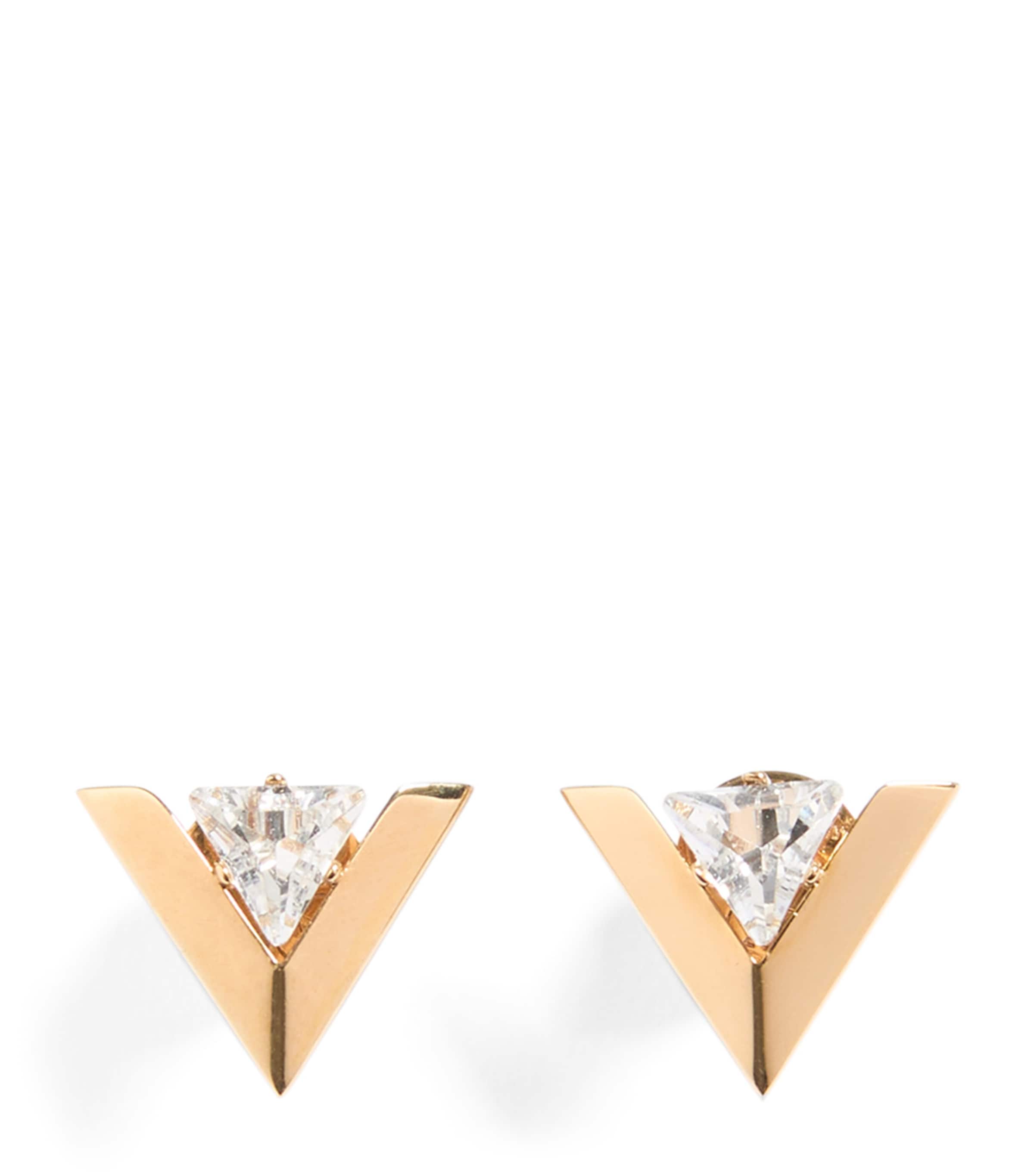 Valentino Je Les V Logo Earrings In Gold