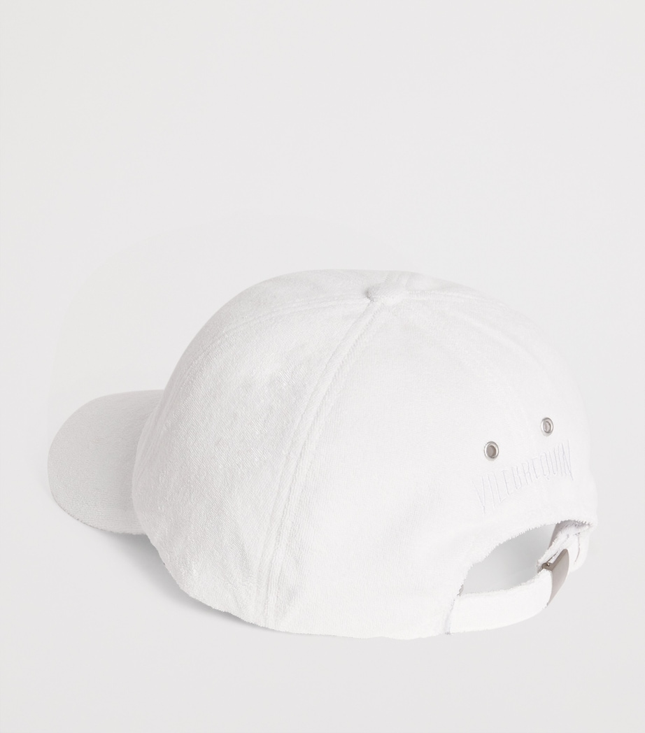 Terry Embroidered Logo Baseball Cap 010-WHITE Image 3