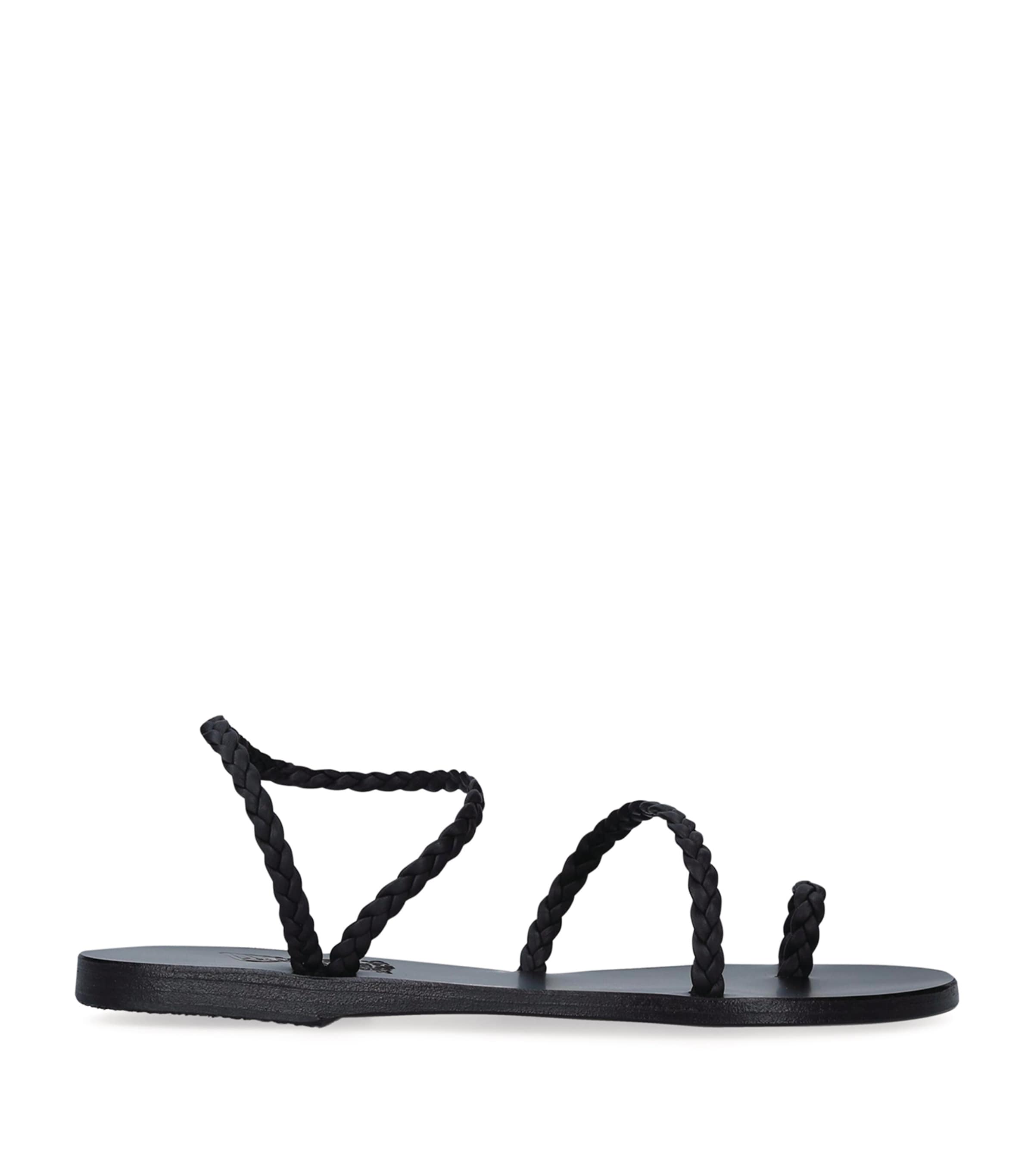 Ancient Greek Sandals Leather Eleftheria Sandals Black Image 3
