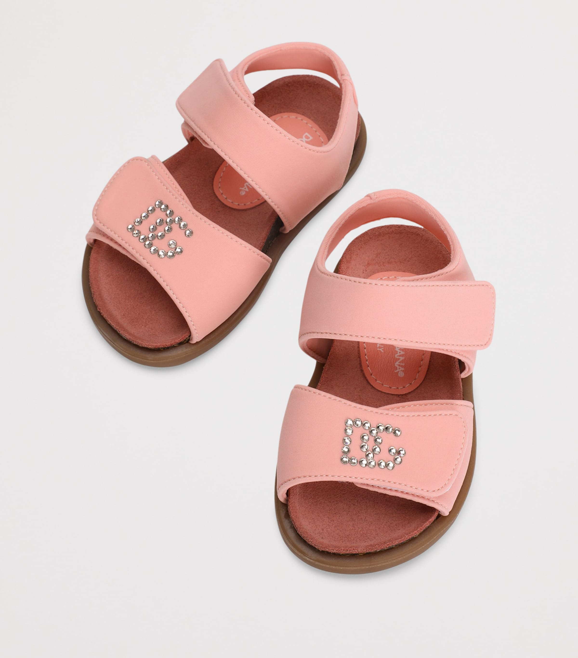 Dolce&Gabbana Kids Embellished DG Sandals Peach Image 3