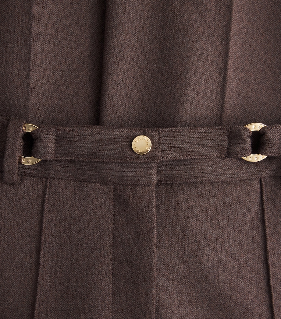 Sandro Paris Womens Wool-Blend Ring-Detail Trousers Light Brown Image 6