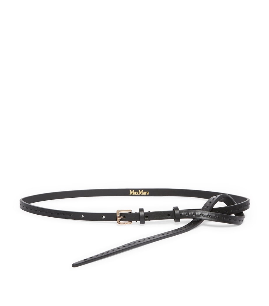 Max Mara Leather Slim Belt Black Image 1