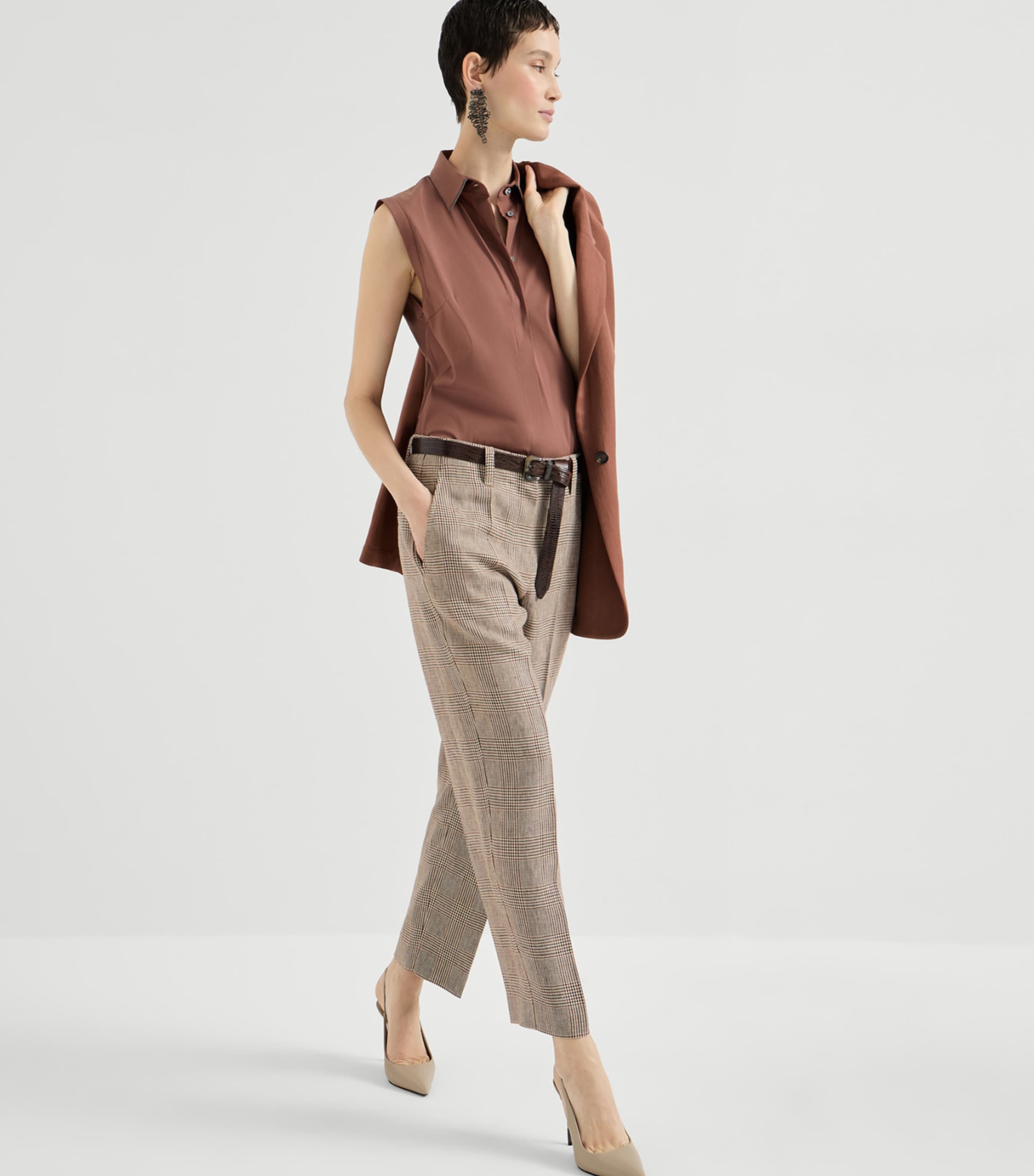 Linen Cigarette Trousers C001 Image 4