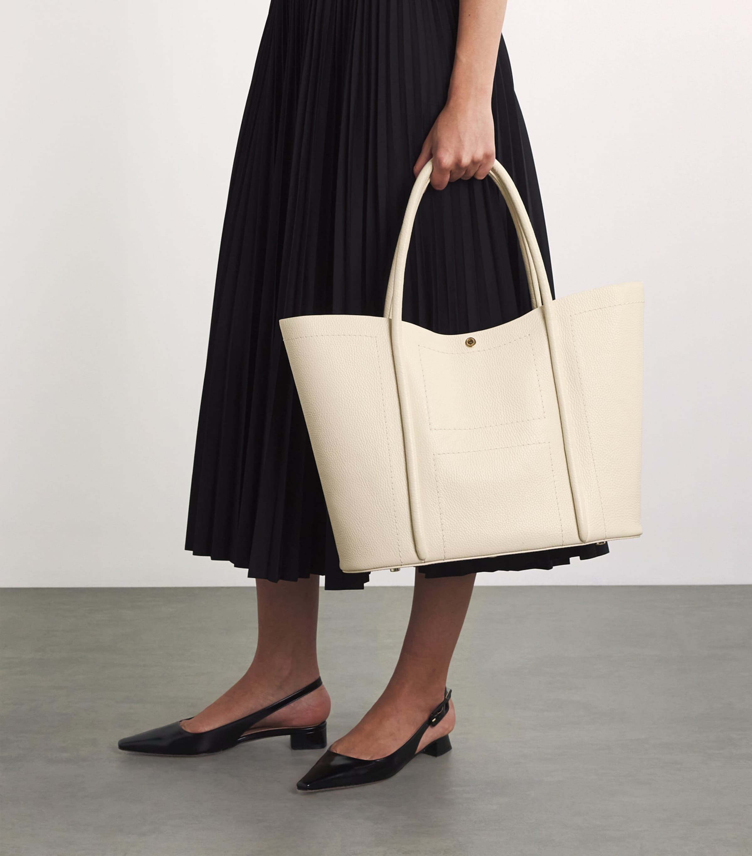 Harrods Leather Rope Tote Bag Birch Image 5
