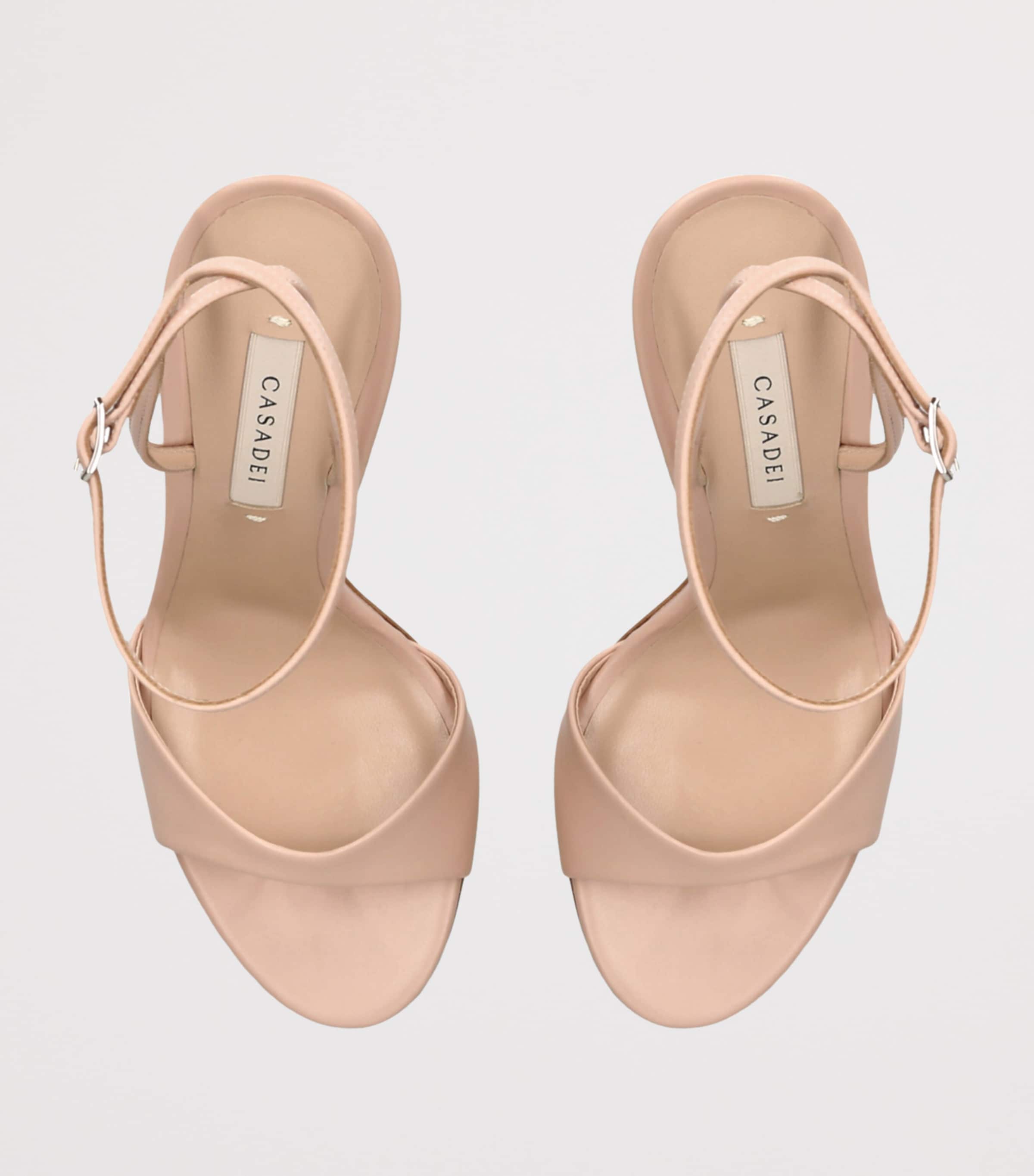 Casadei Leather Julia Jolly Heeled Sandals 100 Taupe Image 4