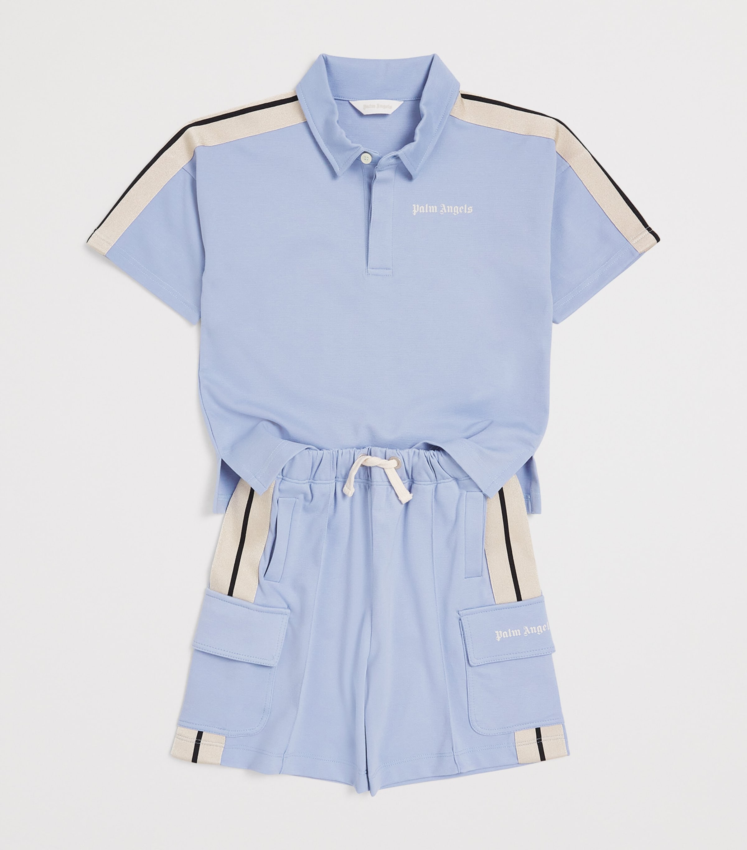Palm Angels Kids Track Cargo Shorts (4-12+ Years) Bimbo/bby Blu Image 3