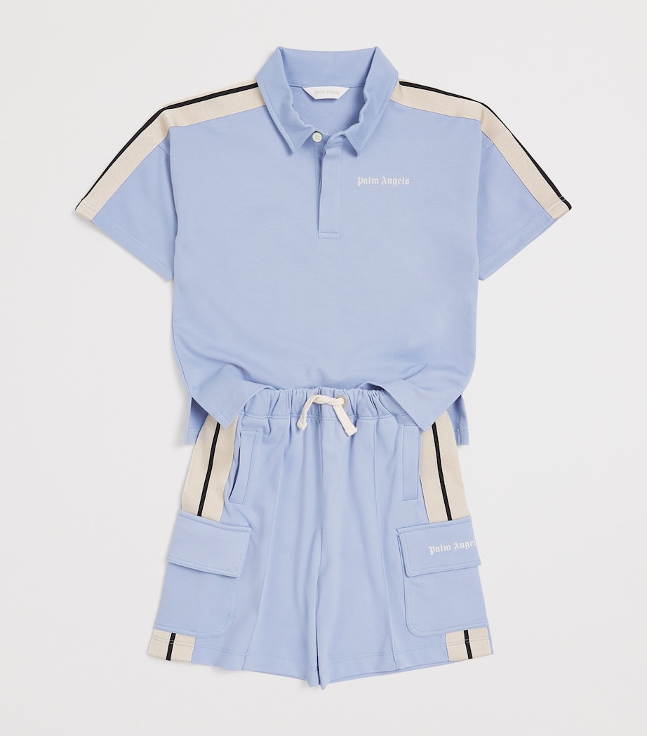 Palm Angels Kids Track Cargo Shorts (4-12+ Years) Bimbo/bby Blu Image 3