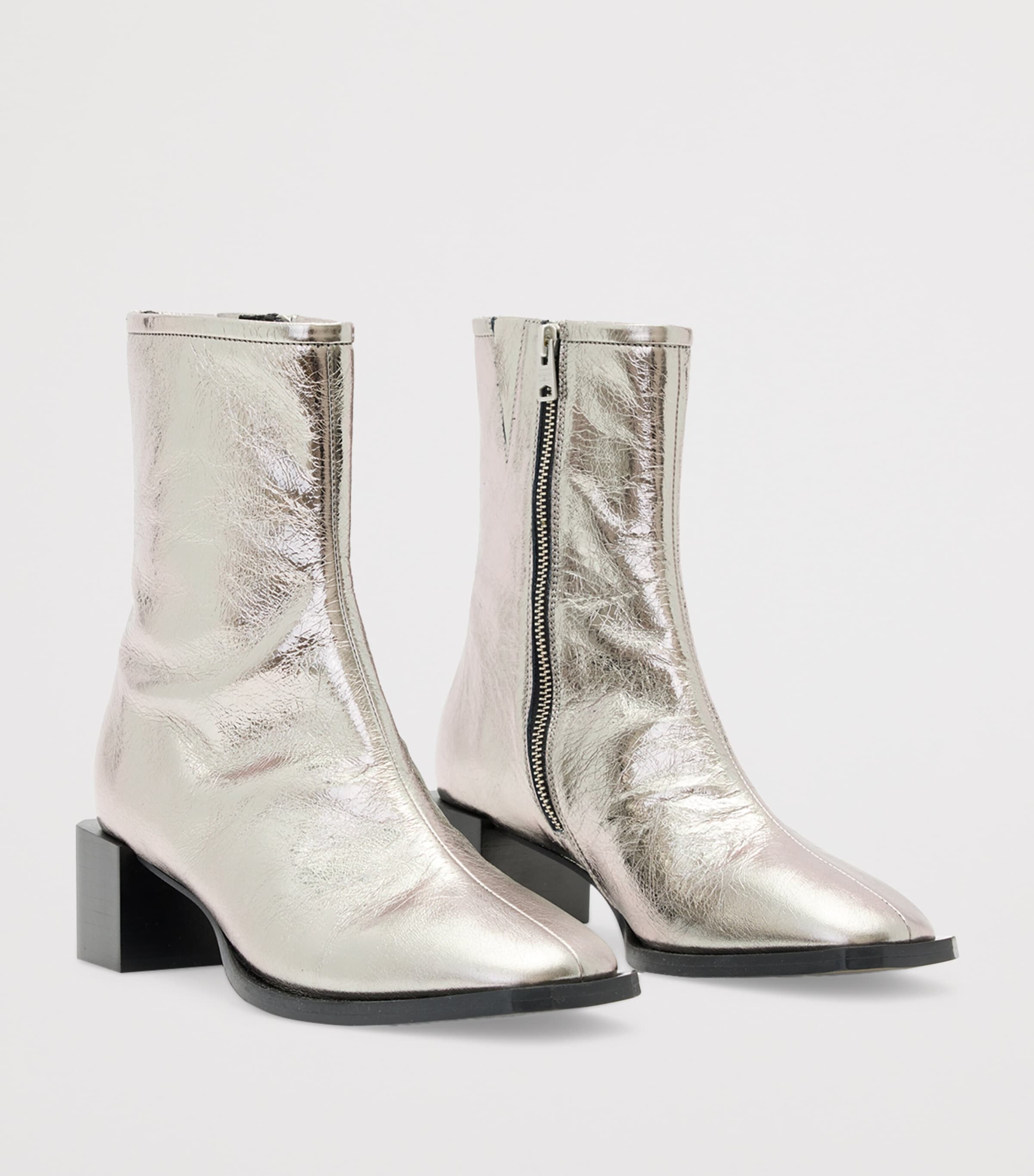 Leather Avril Boots GUNMETAL GREY Image 4