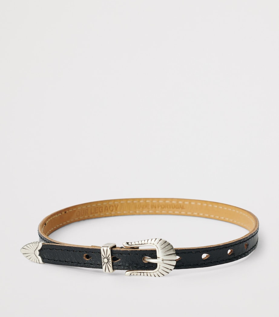 Leather Wrap-Around Cowboy Necklace DEEP BLACK LEATHER Image 2