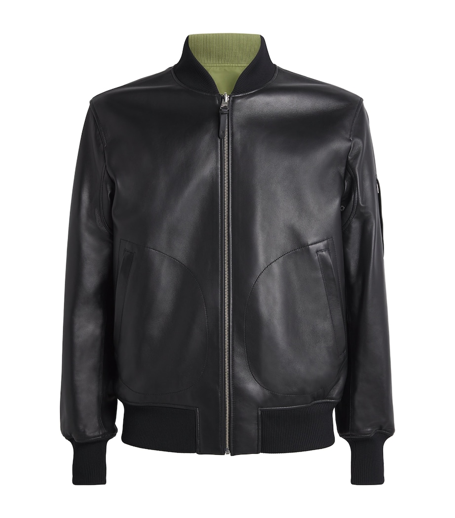 Leather Reversible Easton-SA Bomber Jacket BLACK Image 1