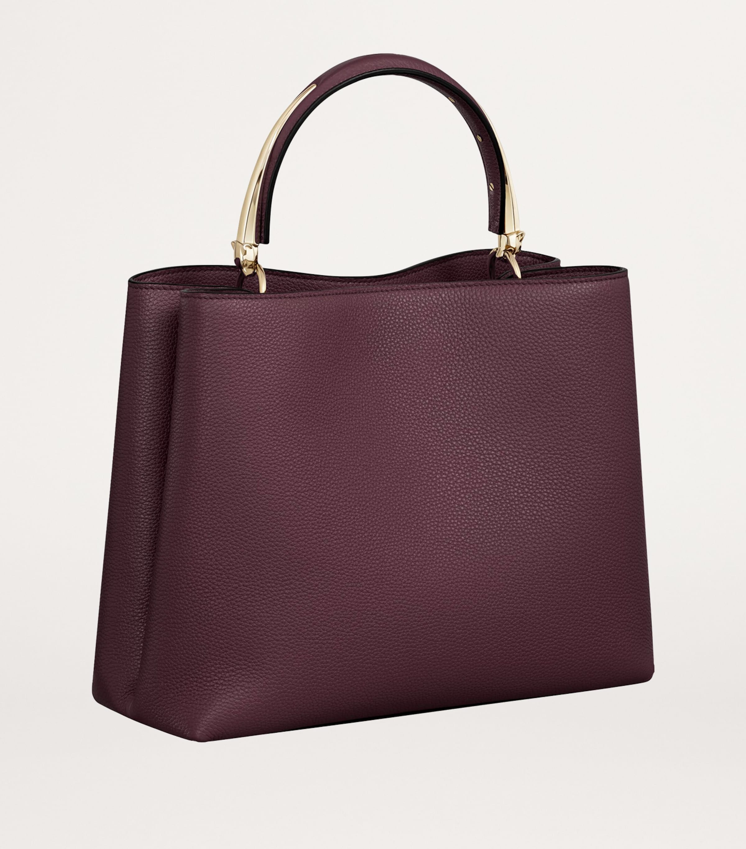 Medium Calfskin Panthère de Cartier Top-Handle Bag PLUM Image 2