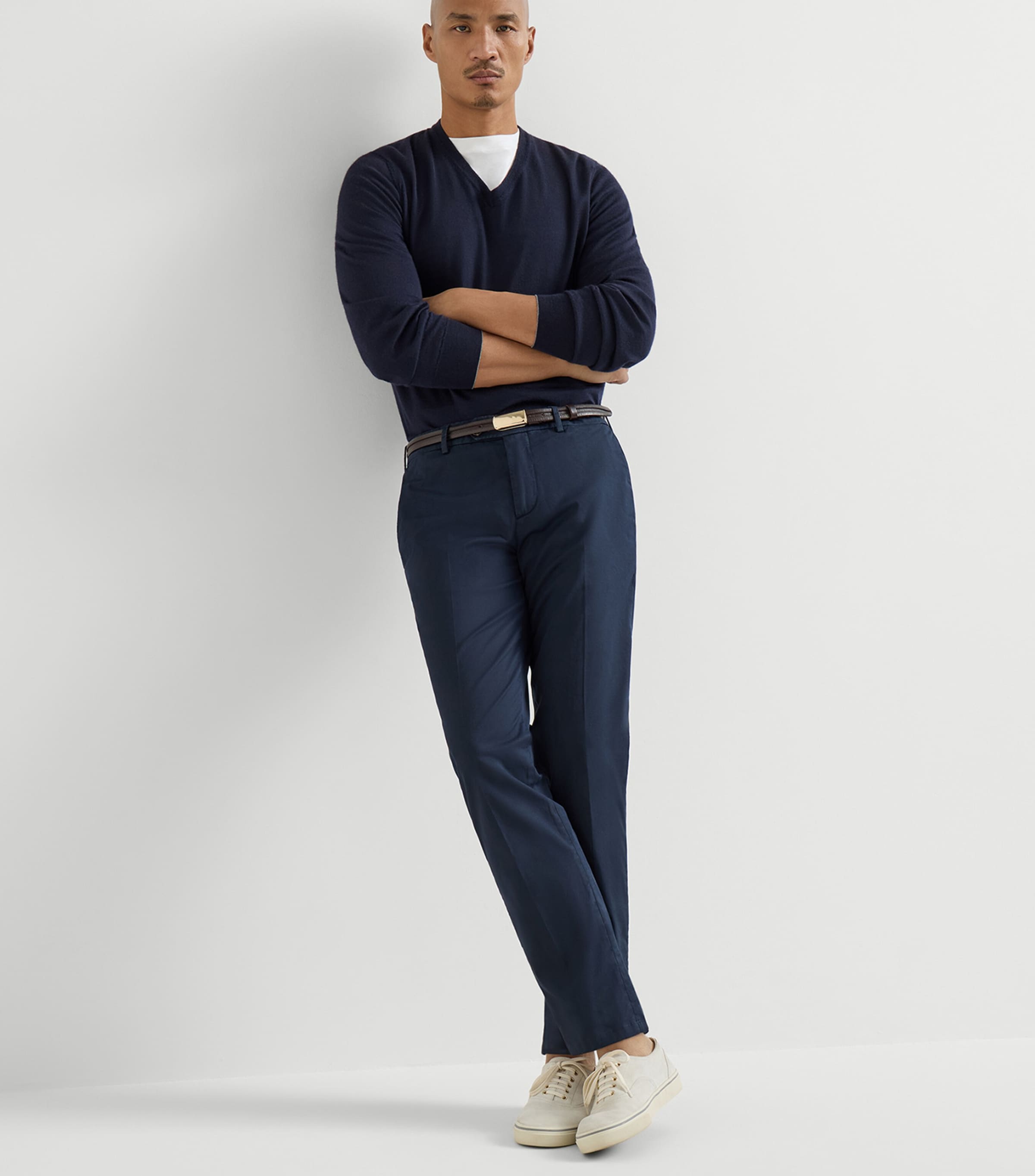 Brunello Cucinelli Mens Pima Cotton Comfort Gabardine Trousers Image 4