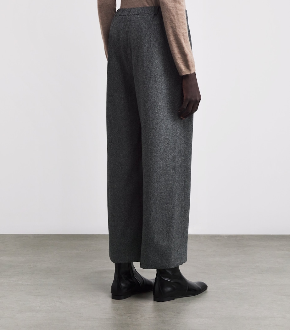 Wool-Cashmere Drawstring Trousers BLACK Image 4