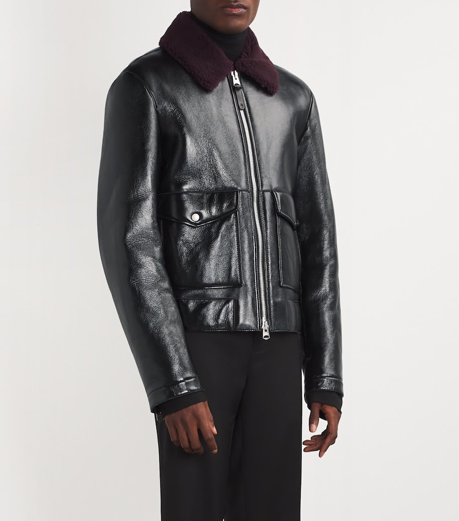 Sheepskin Enzo Jacket BLACK-GARNET Image 3