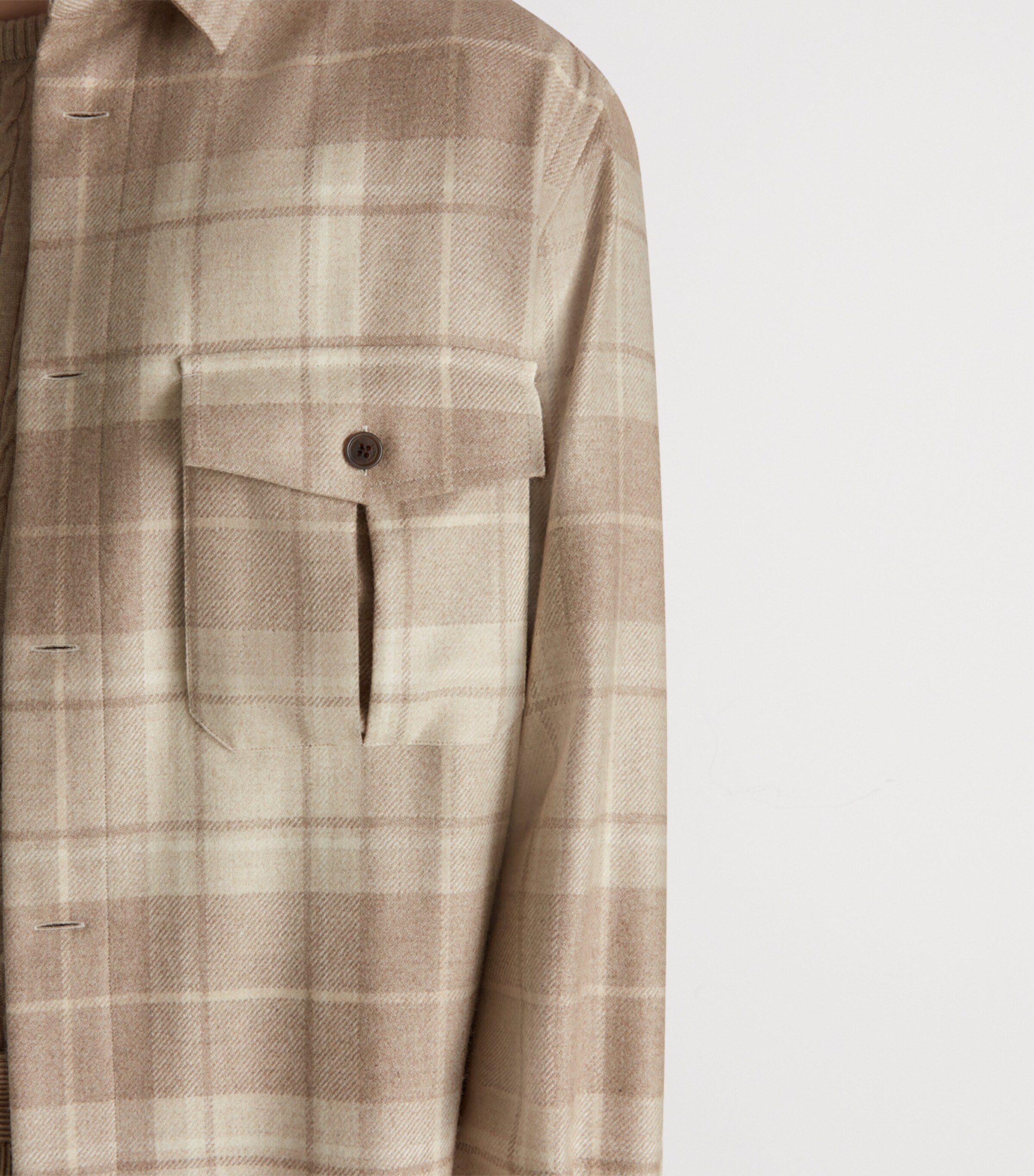 Cashmere Tartan Overshirt 105NATURAL Image 5