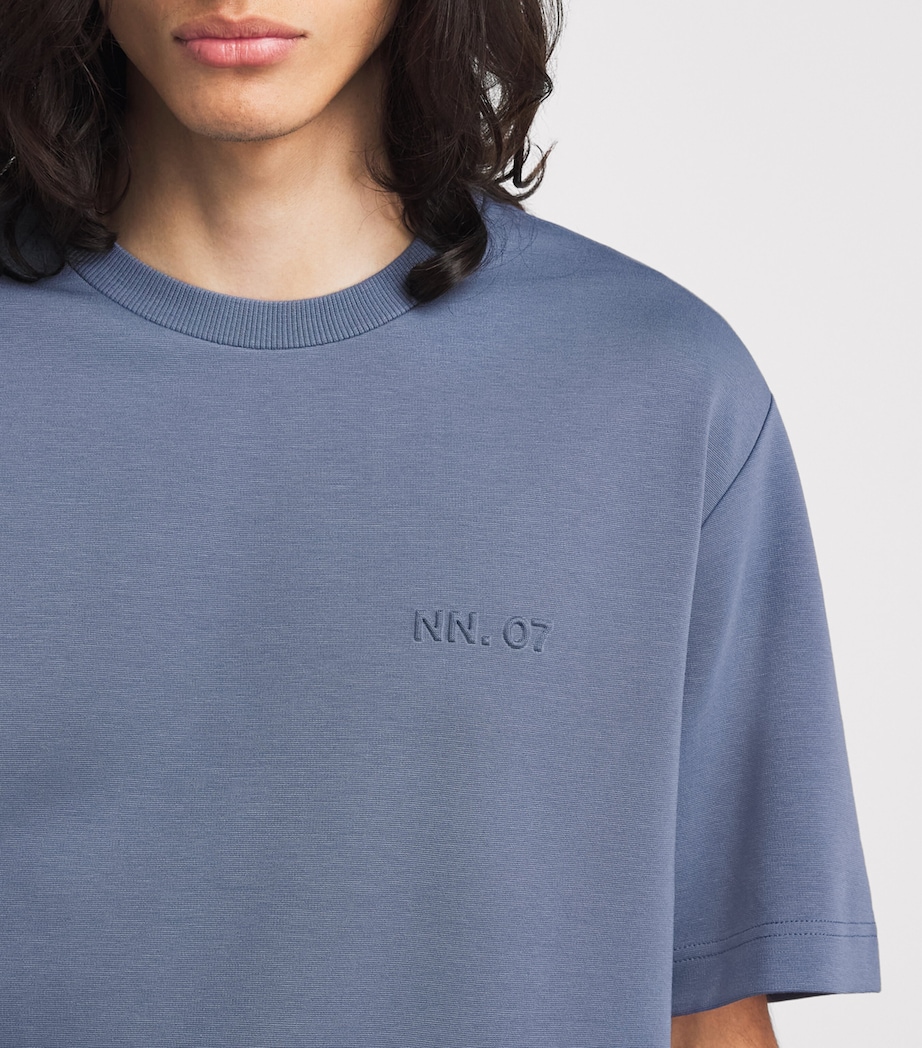 NN.07 Mens Relaxed Logo Nat T-Shirt Stone Blue Image 3