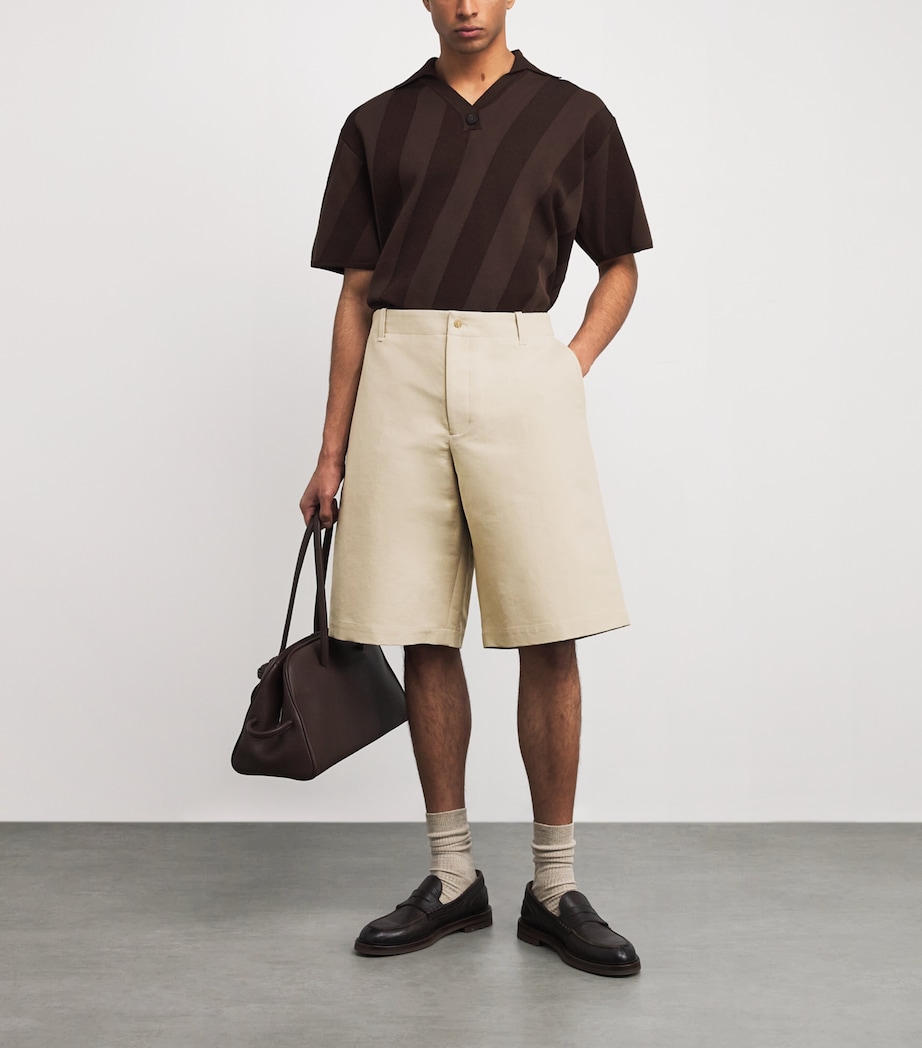 Cotton-Blend Bermuda Shorts BEIGE-150 Image 2