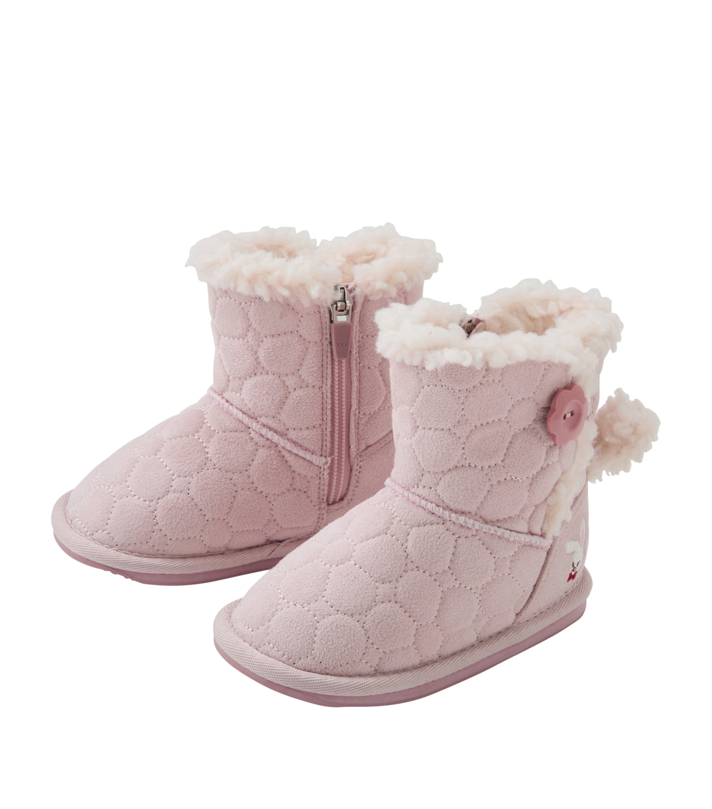 Miki House Quilted Mooton Booties In Pink
