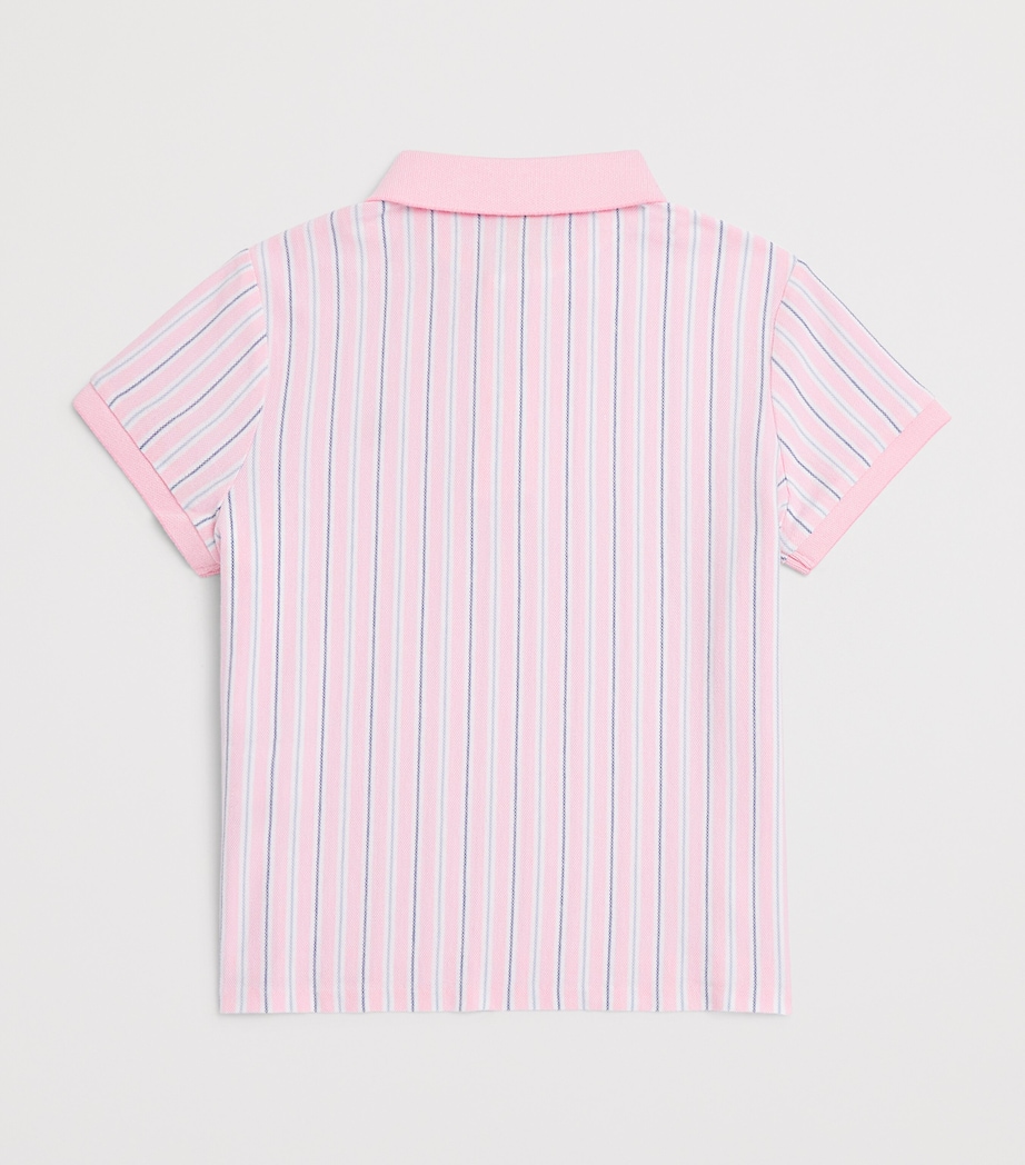Cotton Striped Polo Shirt (7-14 Years) LIGHT PINK STRIPE Image 2