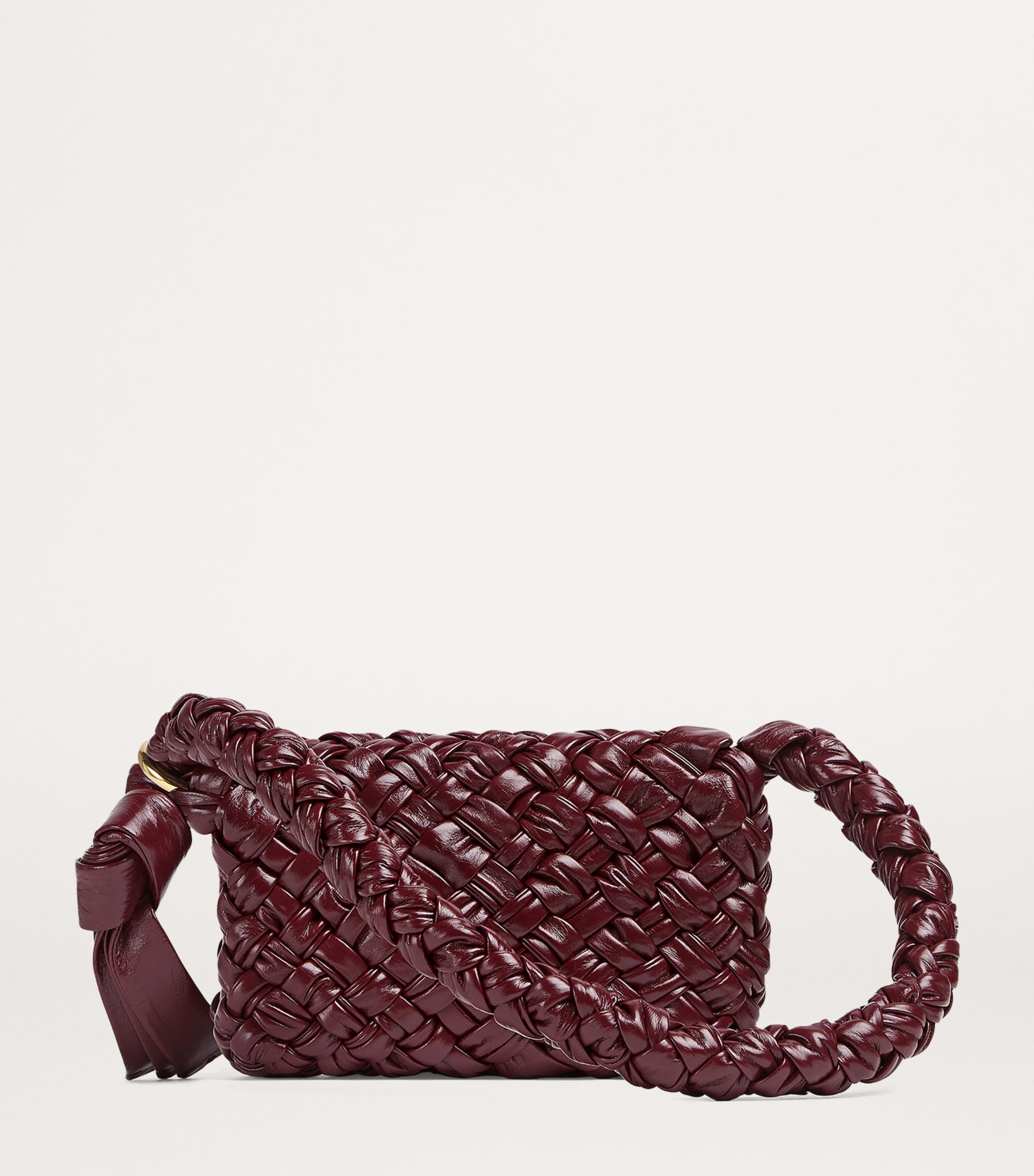 Bottega Veneta Red Small Leather Kalimero Città Shoulder Bag