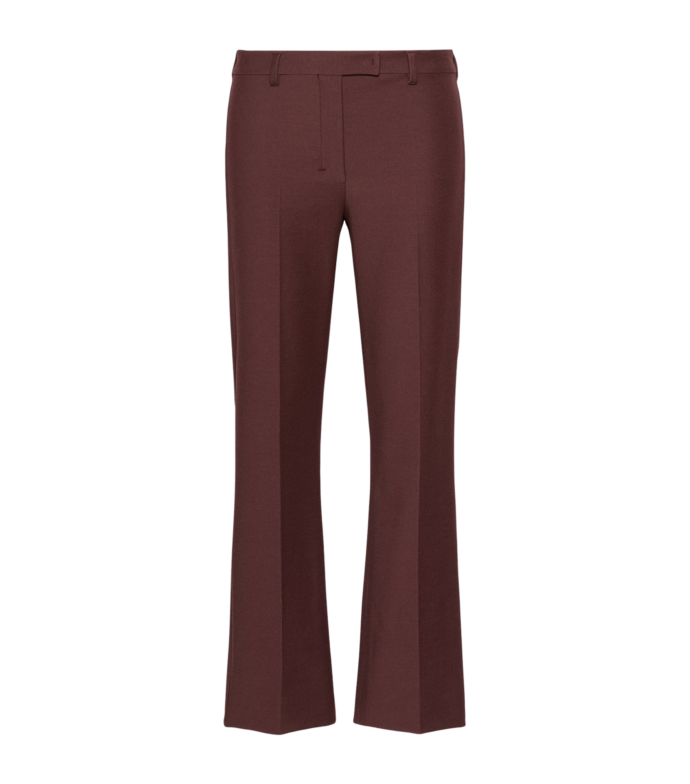 Max Mara Womens Cotton-Blend Flared Trousers Bordeaux Image 1