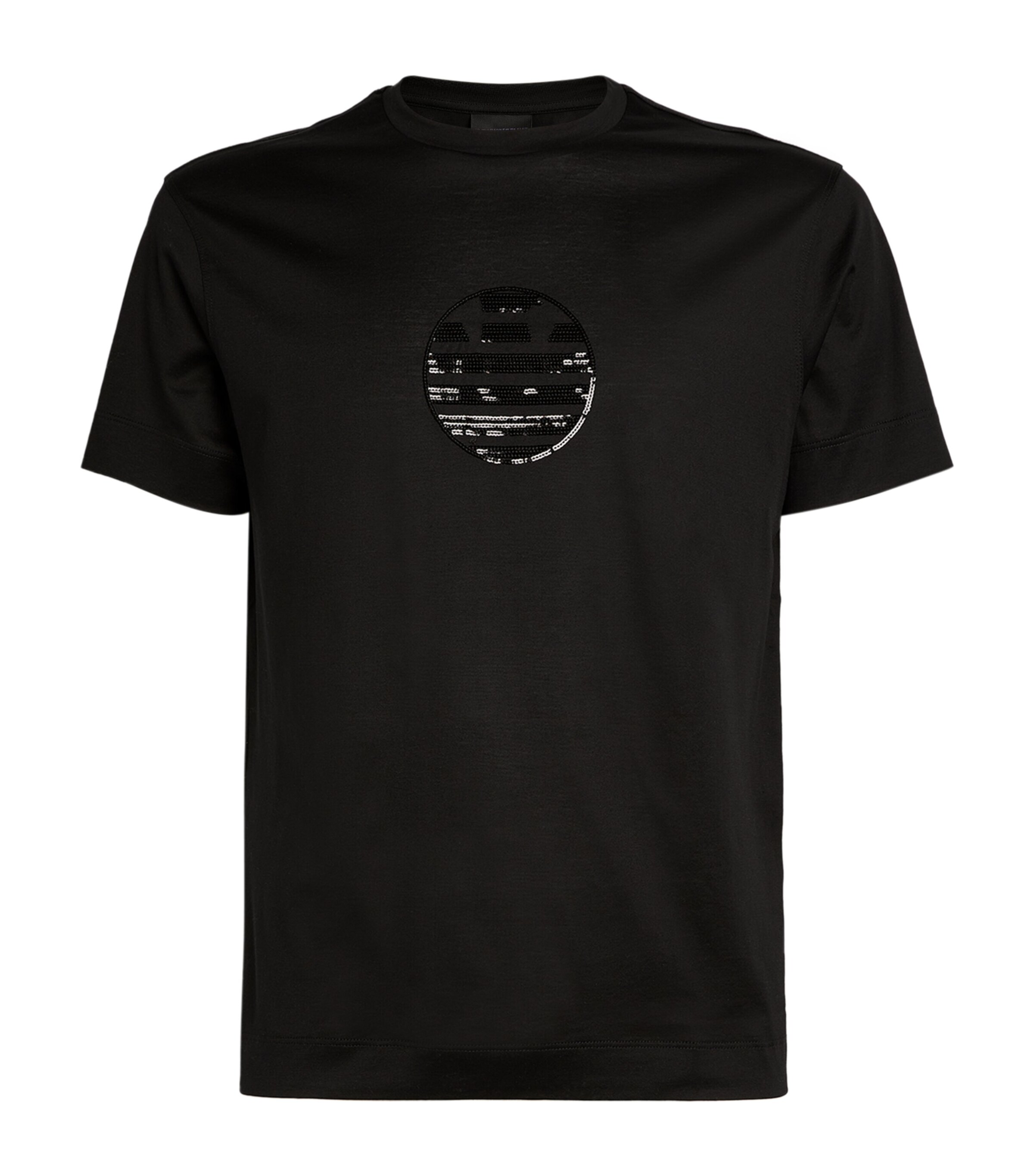Emporio Armani Sequin-Embellished T-Shirt | Men Clothing | T-Shirts | Logo T-shirts | Designers | Emporio Armani