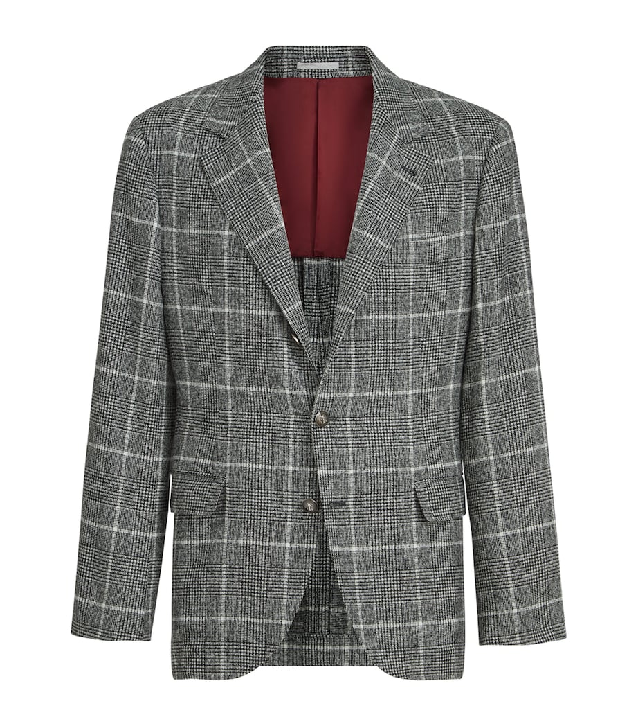 Alpaca-Wool-Blend Prince of Wales Check Blazer C012 Image 1